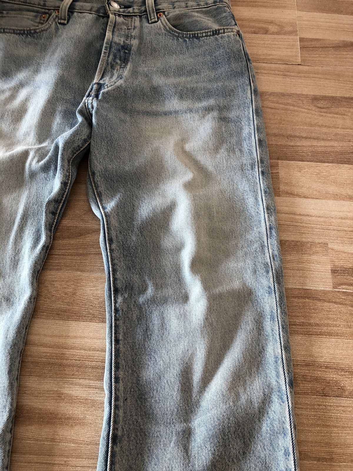 Levi's Levi’s 501 Jeans W33 x L30 Straight Light Blue White Denim Size US 33 - 5 Thumbnail
