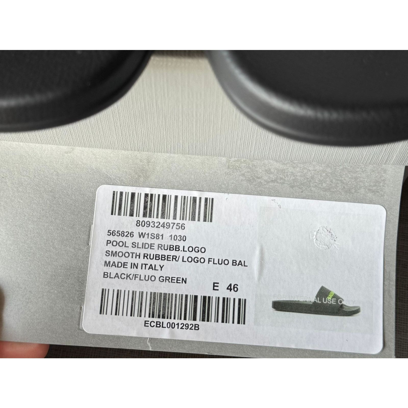 Balenciaga o1alis0126 Smooth Rubber Logo Pool Slide Slipper Black Size US 13 / EU 46 - 2 Thumbnail
