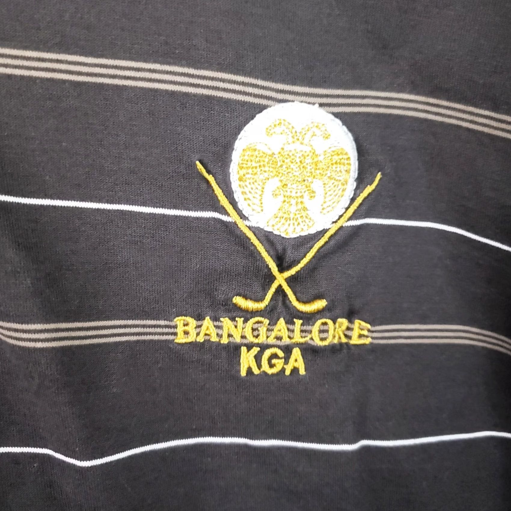 Vintage Arnold Palmer Polo Shirt XL Brown Striped Golf Course Bangalore KGA Logo Men's Size US XL / EU 56 / 4 - 6 Thumbnail
