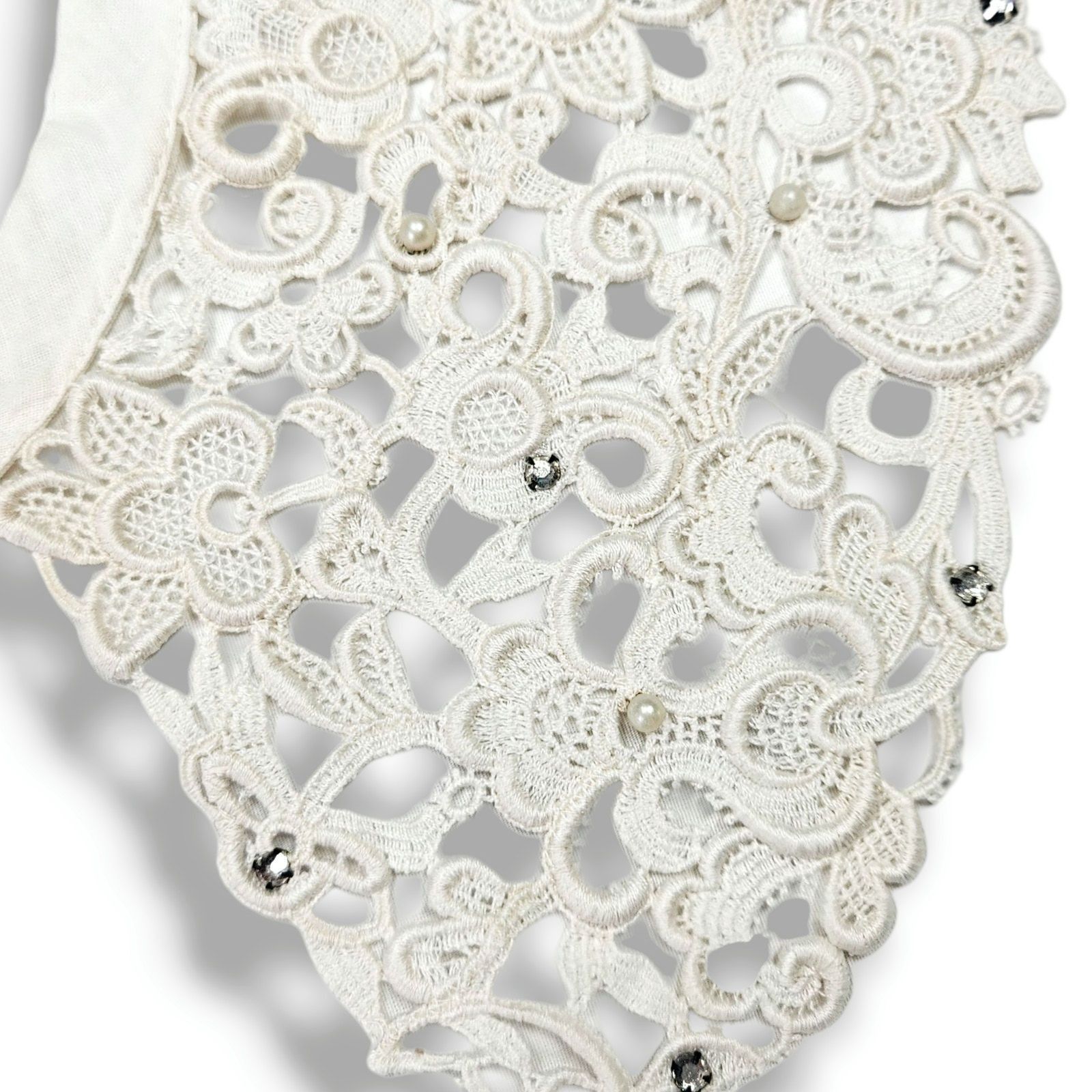 Other Teena Brown Lace Collar Detachable Vintage MCM Bead Victoria Size ONE SIZE - 3 Thumbnail