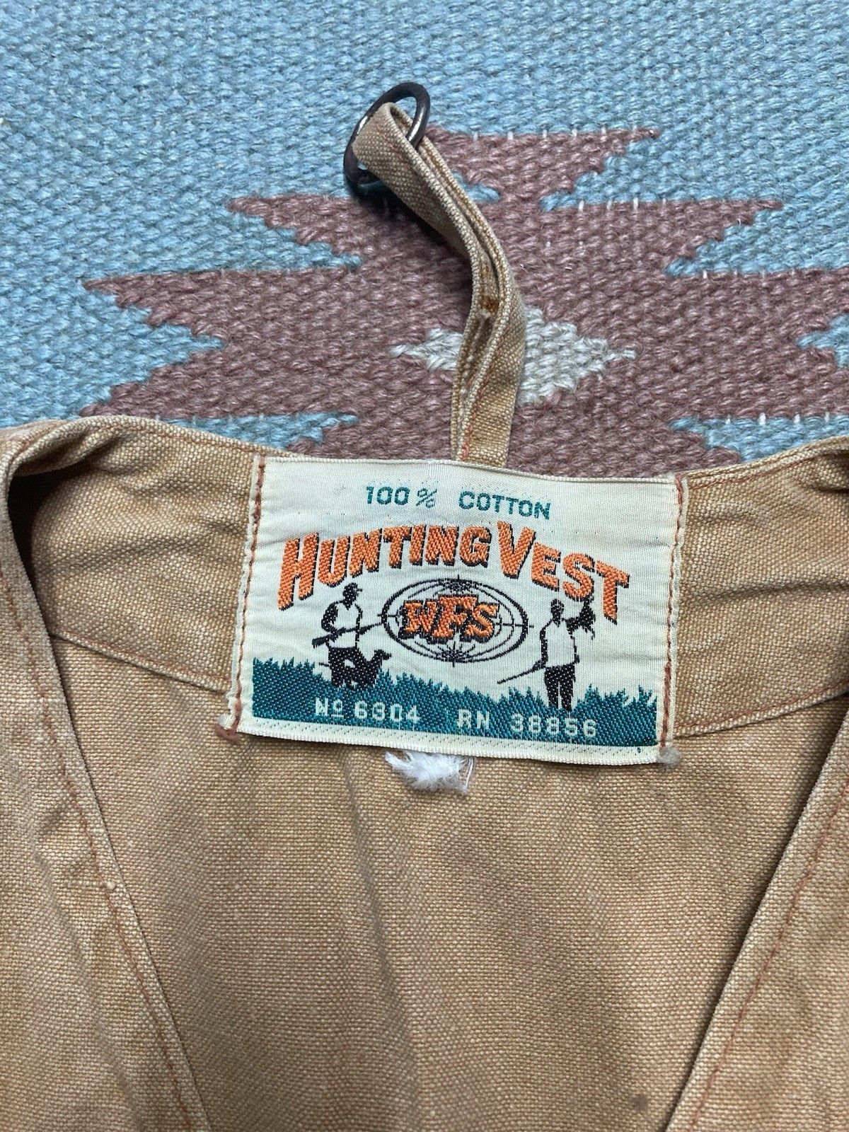 Vintage 60s canvas hunting vest shooting cotton butto boxy cropped L Size US L / EU 52-54 / 3 - 6 Thumbnail