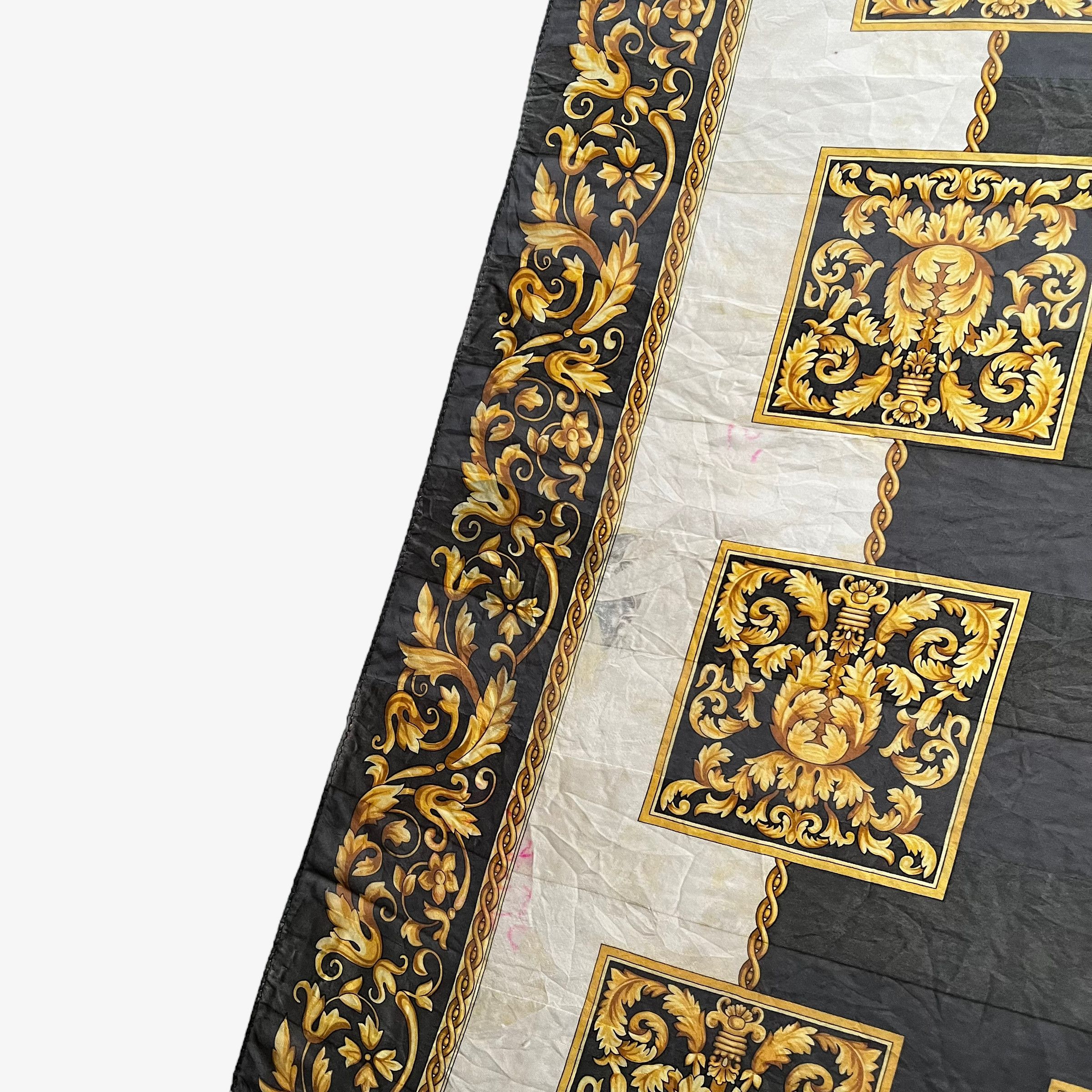 Balenciaga Vintage 90s Balenciaga Paris Checkered Baroque Silk Scarf Size ONE SIZE - 7 Thumbnail