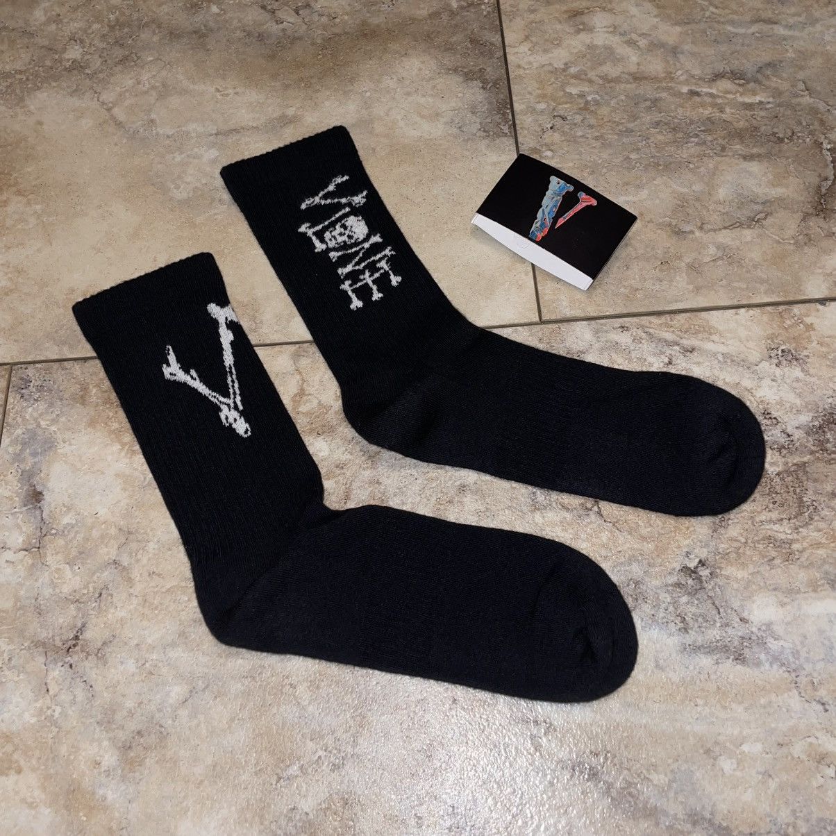 Vlone Vlone Lost Bone Socks Black Brand New Size ONE SIZE - 1 Thumbnail