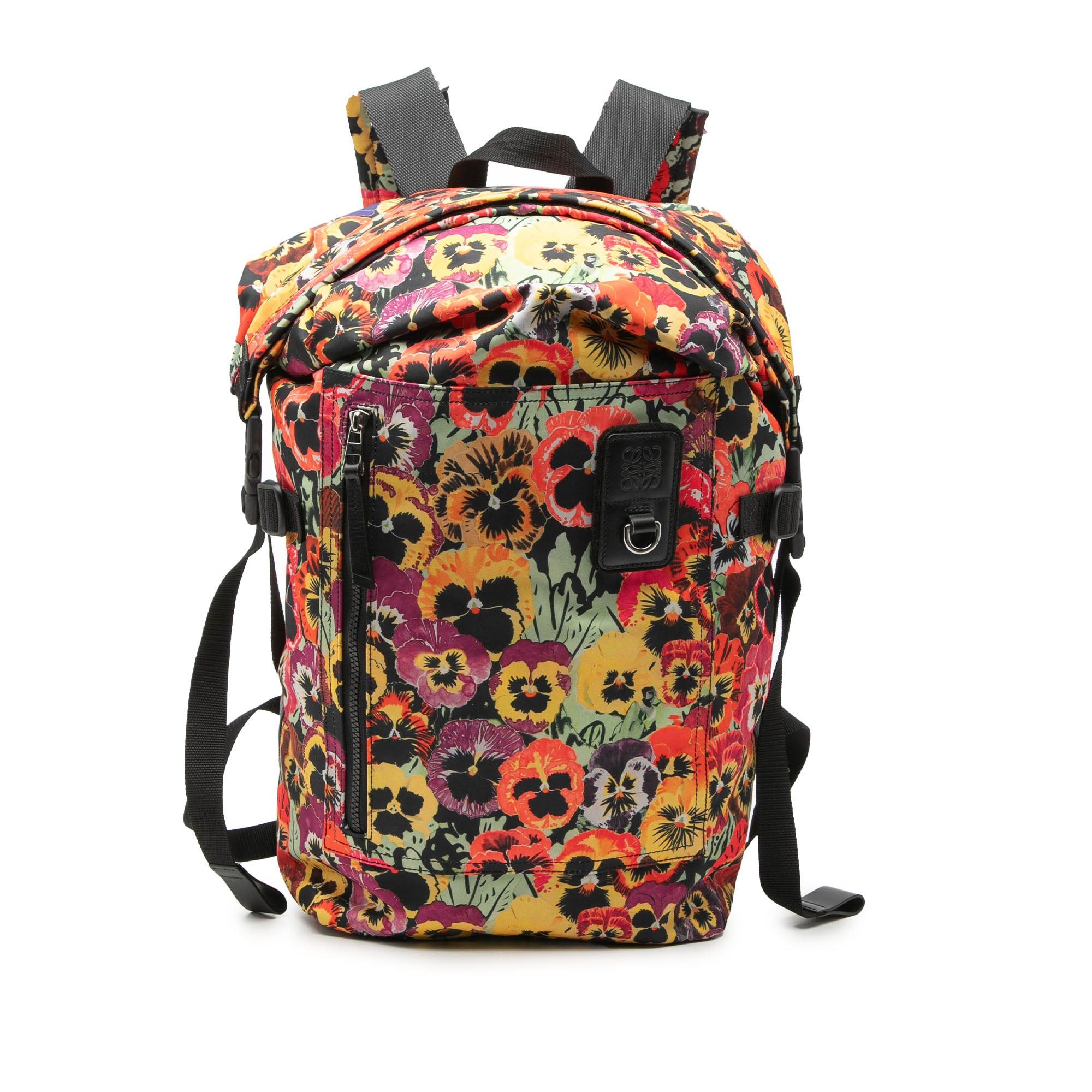 Loewe Joe Brainard Nylon Pansies Roll Top Backpack Size ONE SIZE - 1 Thumbnail