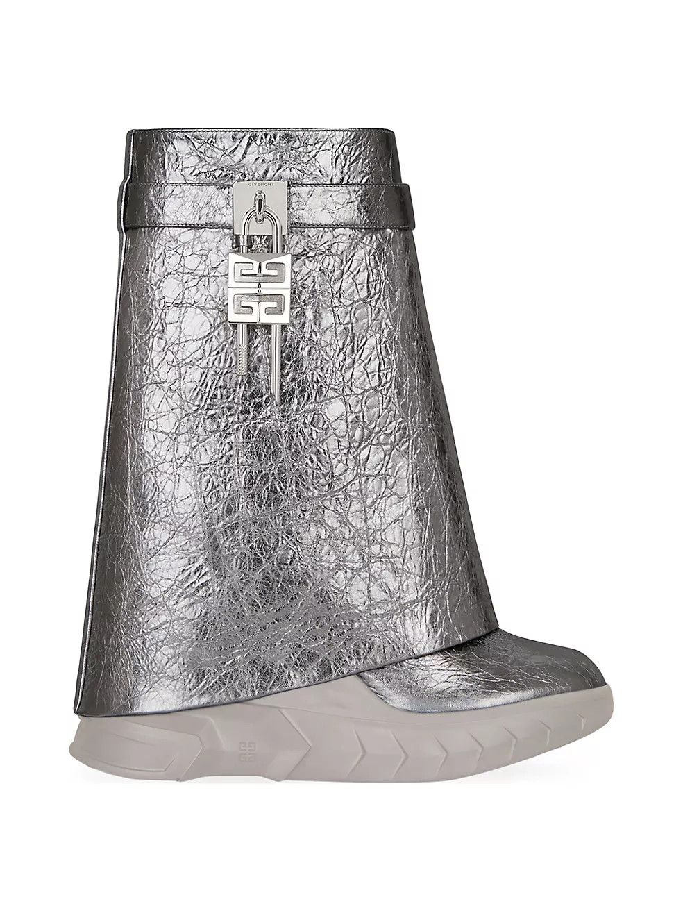 o1w1db10325 Shark Lock Biker Boots in Silver/Grey