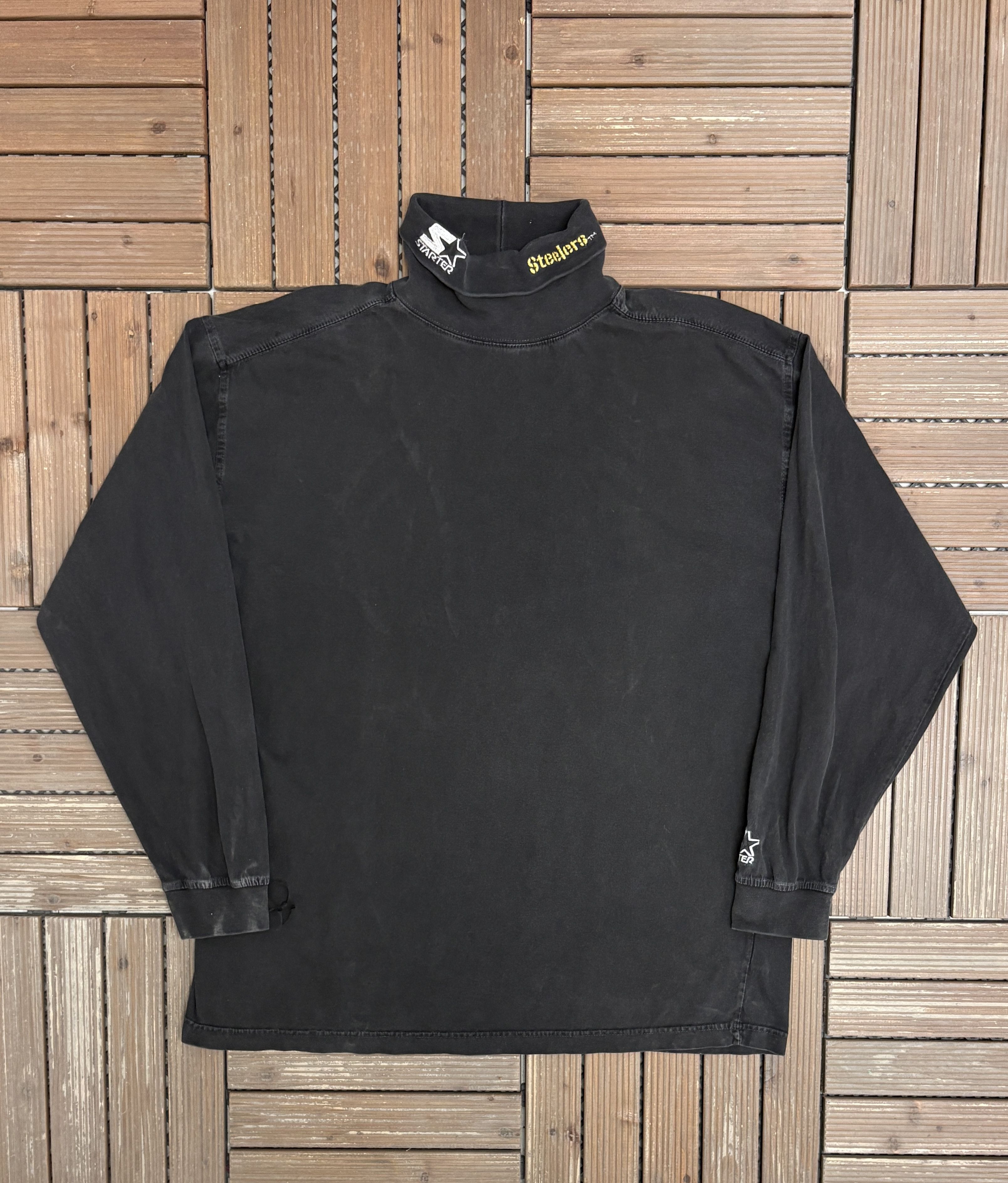 Starter Pittsburgh Steelers Embroidered Vintage Black Turtleneck Size US XL / EU 56 / 4 - 1 Thumbnail