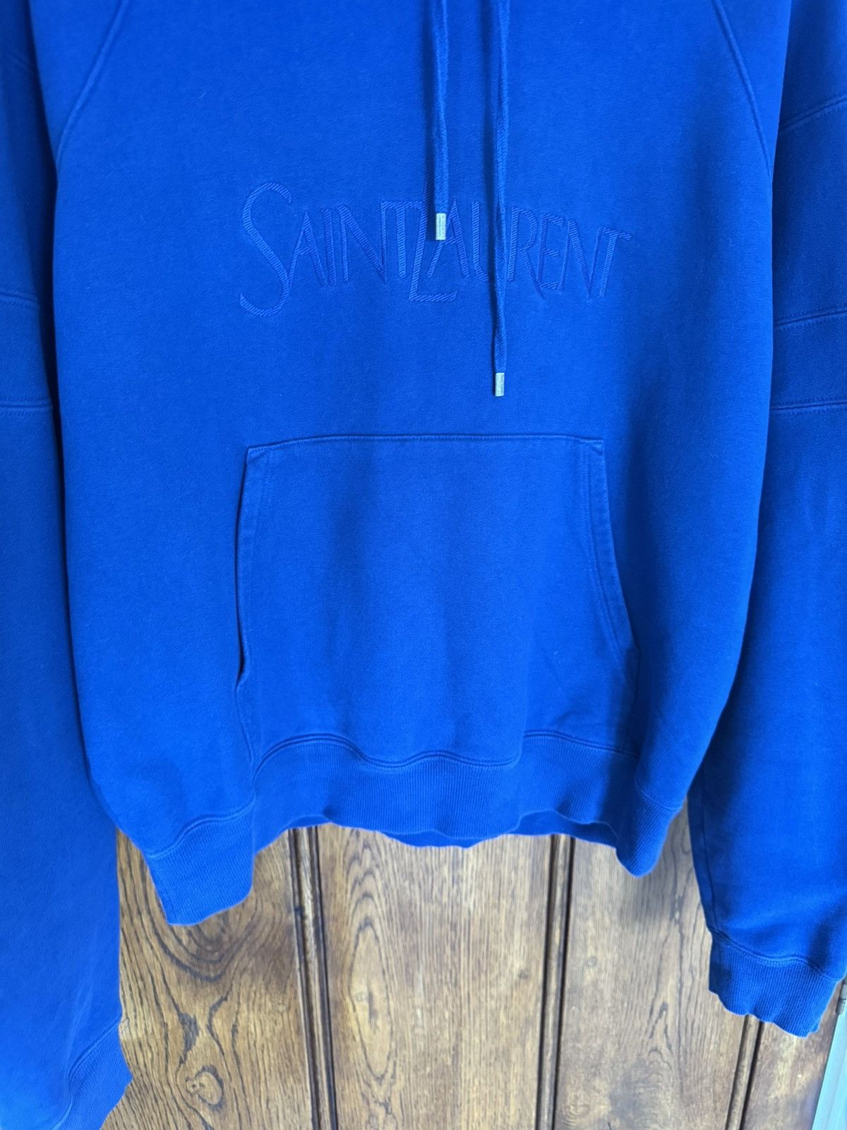 Saint Laurent Paris $1.5k FW23 Saint Laurent logo blue hoodie Grail L Size US L / EU 52-54 / 3 - 14 Thumbnail