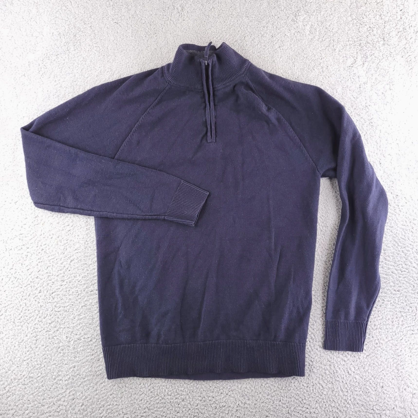 Old Navy Old Navy Sweater Mens Medium Navy Blue Quarter Zip Cotton Knit Pullover Basics Size US M / EU 48-50 / 2 - 2 Thumbnail