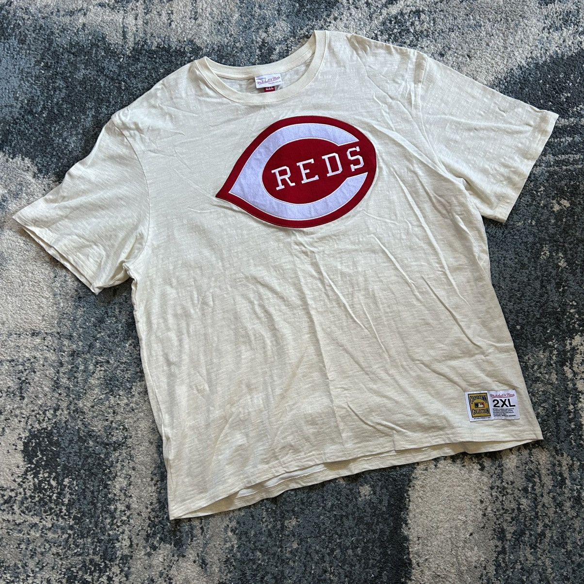 Mitchell & Ness SLUBBY HEAVYWEiGHT 2XL CiNCiNNATi REDS FELT LOGO PATCH TEE Size US XXL / EU 58 / 5 - 12 Thumbnail