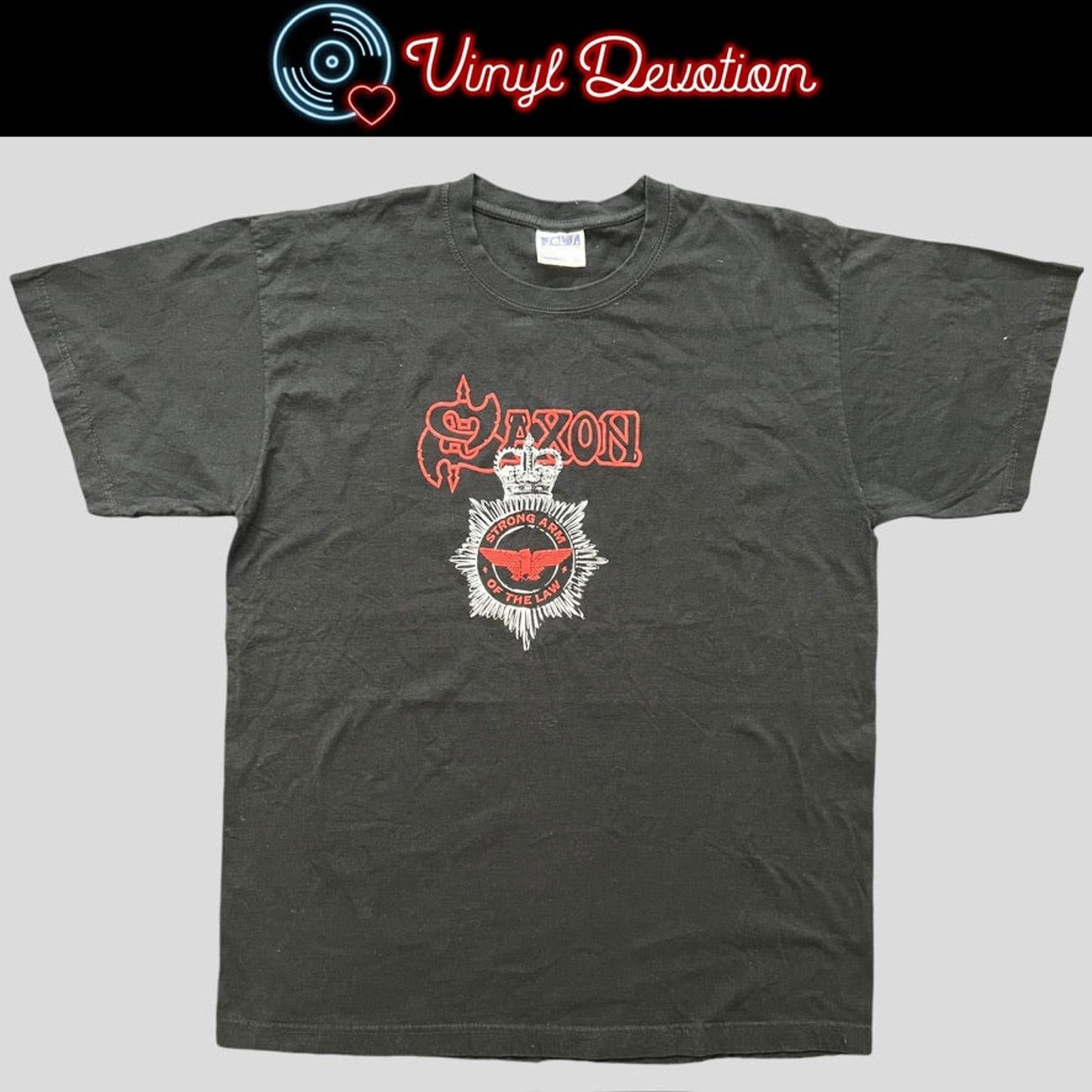 Band Tees Saxon Band Strong Arm Of The Law Y2K Vintage T-Shirt Size XL Size US XL / EU 56 / 4 - 1 Thumbnail