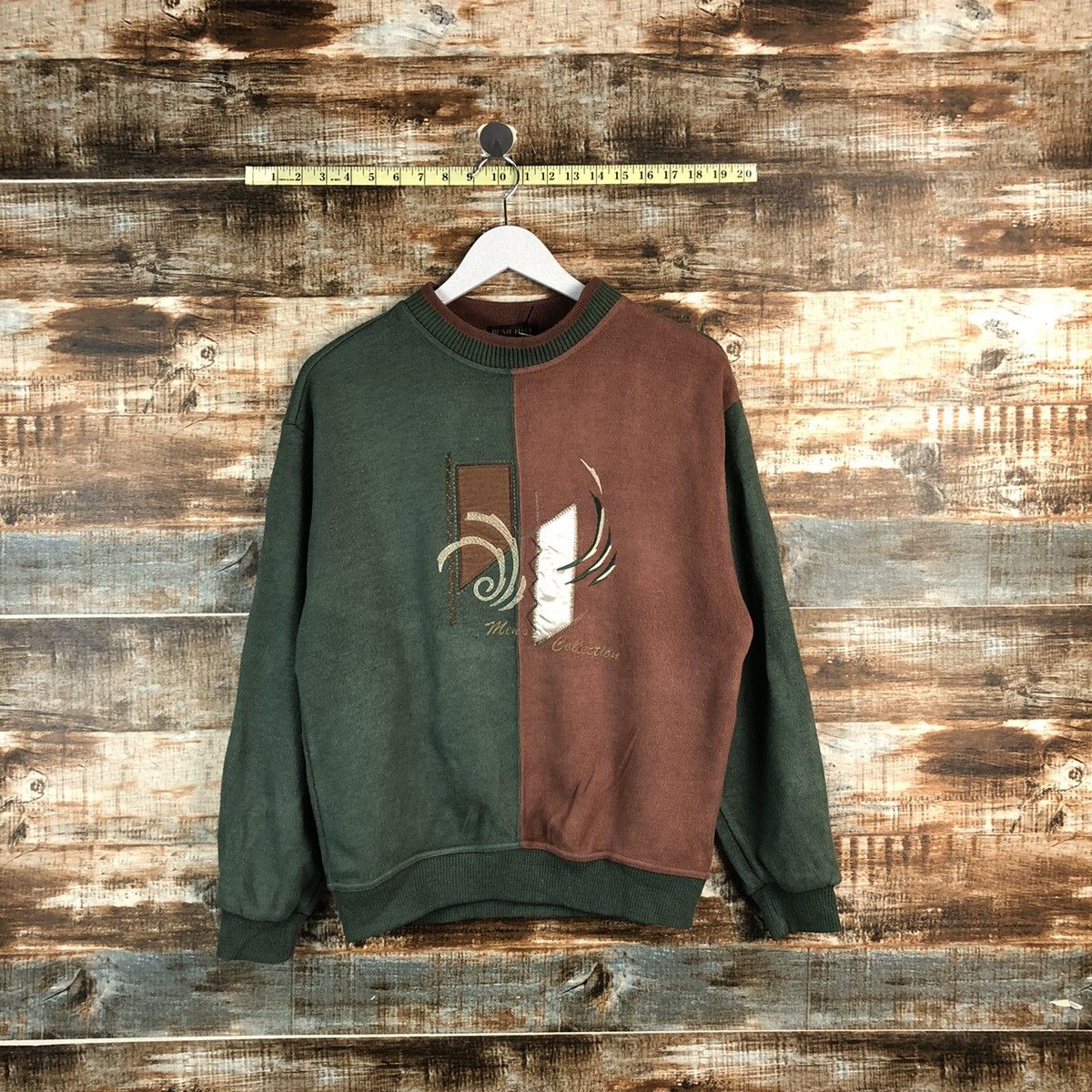Japanese Brand Bush Hill vintage Brown Green Sweathshirt #A2514 Size US S / EU 44-46 / 1 - 1 Thumbnail