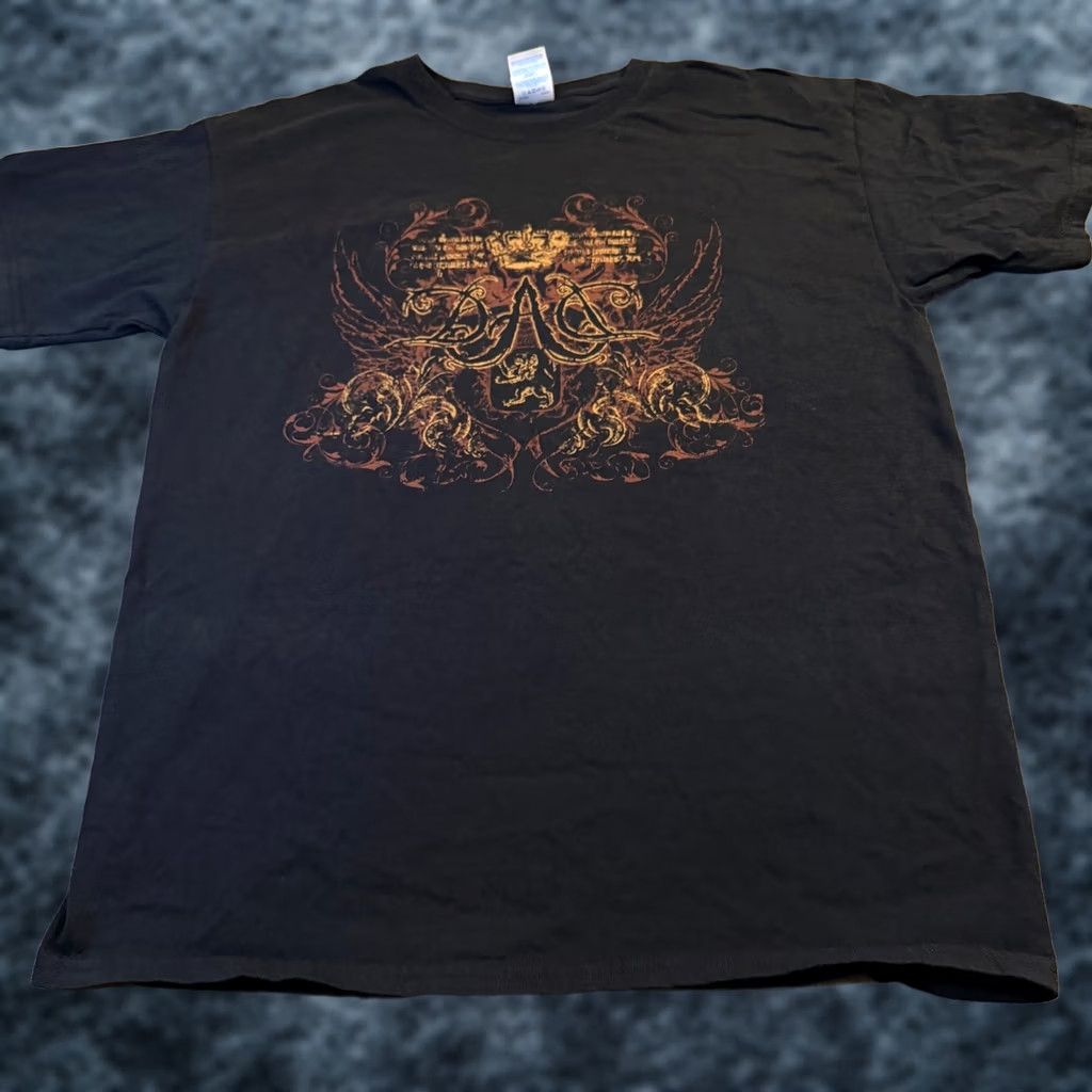 Gildan Gildan Heavy Cotton Graphic T Shirt Mens Large Black Wings Skull Design Size US L / EU 52-54 / 3 - 1 Thumbnail