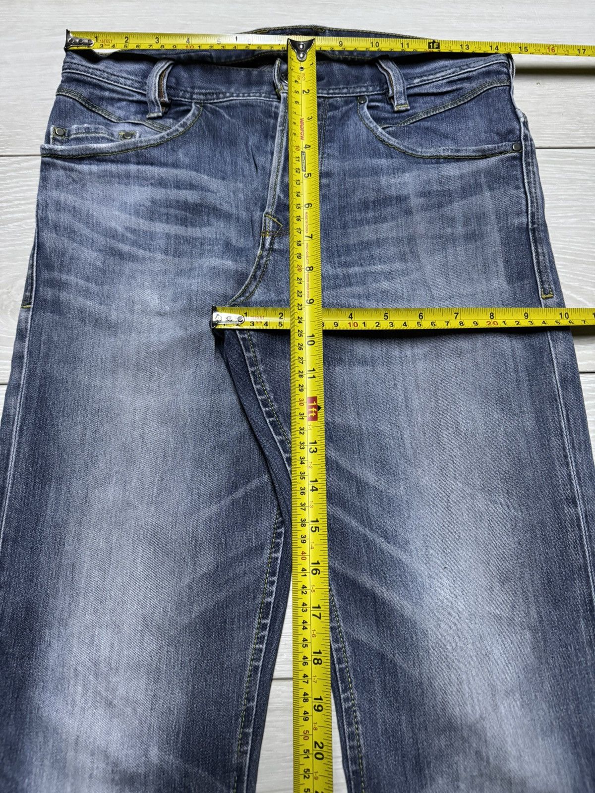 Japanese Brand Vintage Back Number Talon Zip Slim Fit Skinny Jeans Size US 28 / EU 44 - 15 Thumbnail