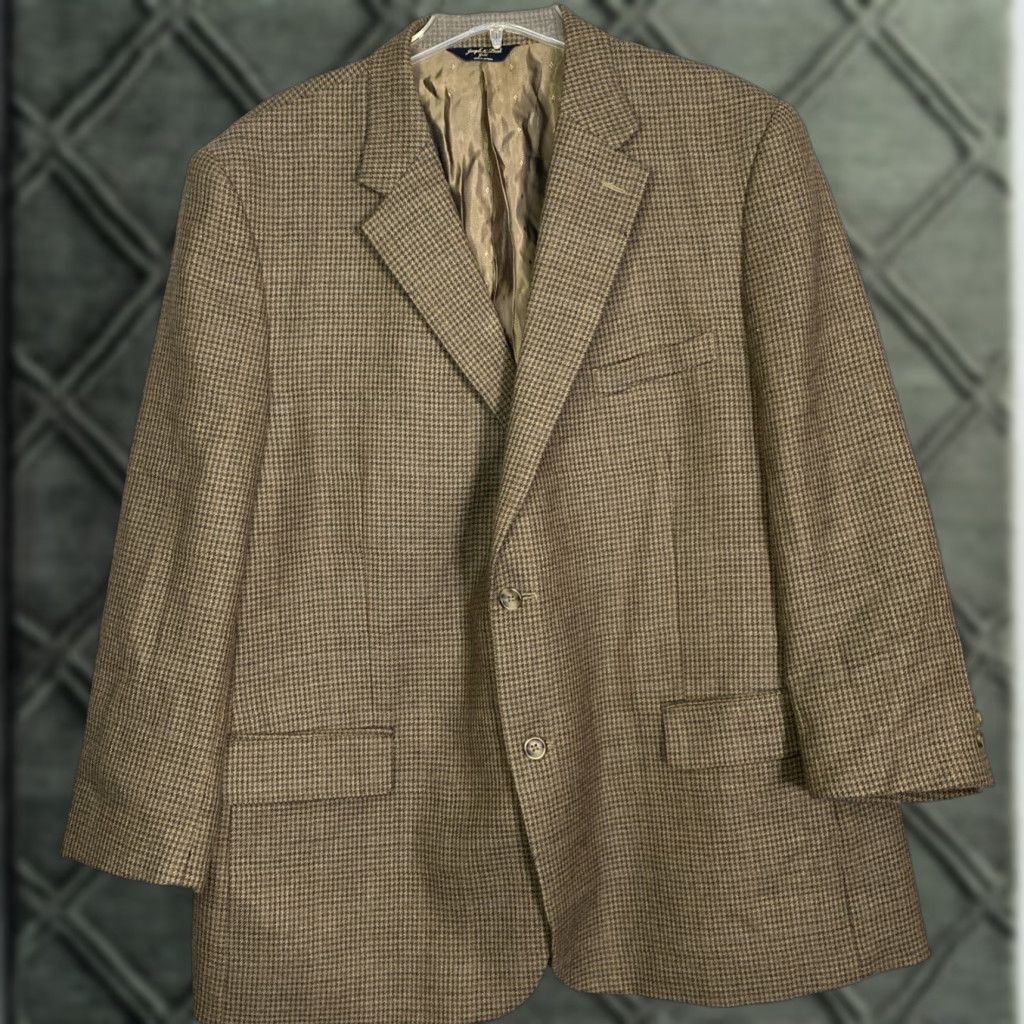 Joseph & Feiss Blazer Mens 50 Brown Lambswool Wool Sport Coat Jacket