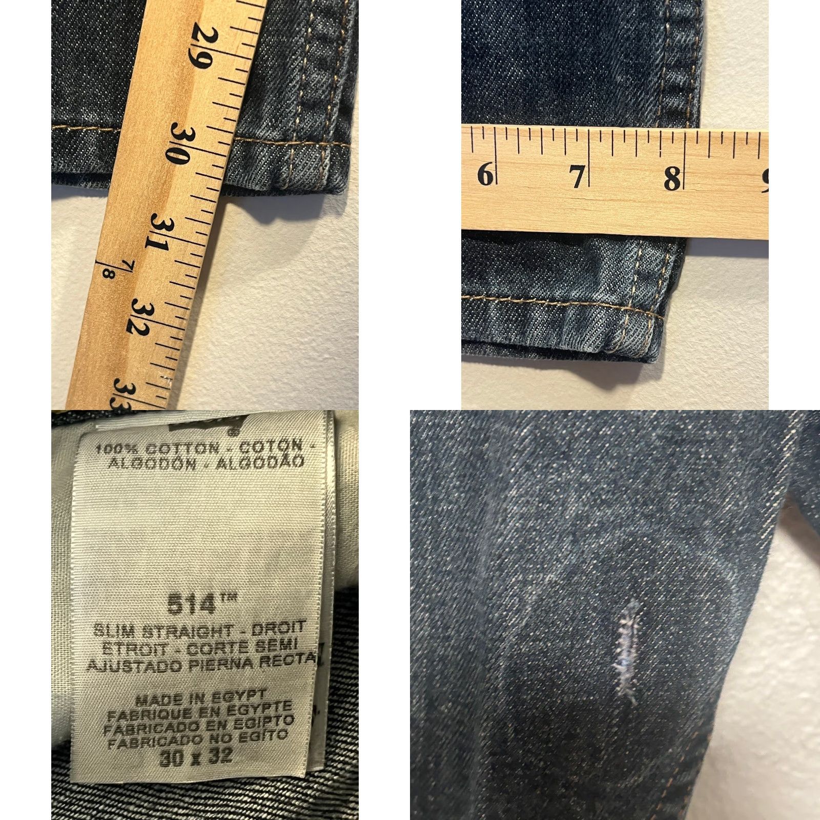 Levi's Levi’s 514 Jeans Slim Straight Denim Stretch Blue 30x32 Mens Regular Five-Pocket Jeans Zip Button Closure Womens? Size US 30 / EU 46 - 8 Thumbnail
