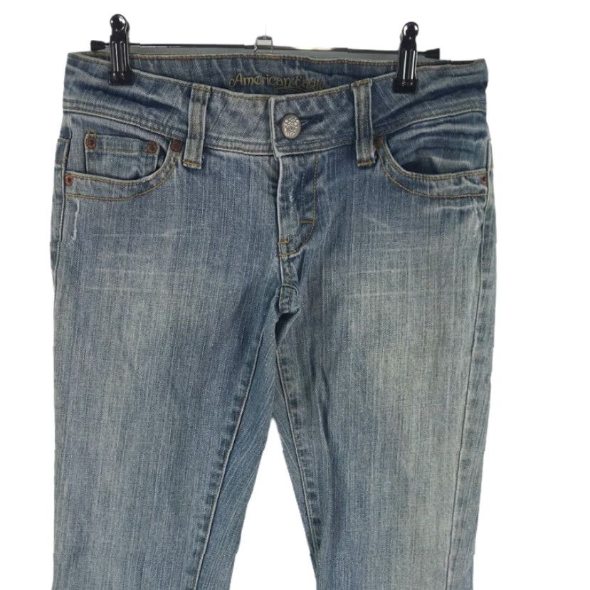 American Eagle Outfitters VINTAGE No — American Eagle Outfitters Women's Artist Flare Jeans Blue Stretch 0 R 28X31 Size 25" / US 0 / IT 36 - 3 Thumbnail