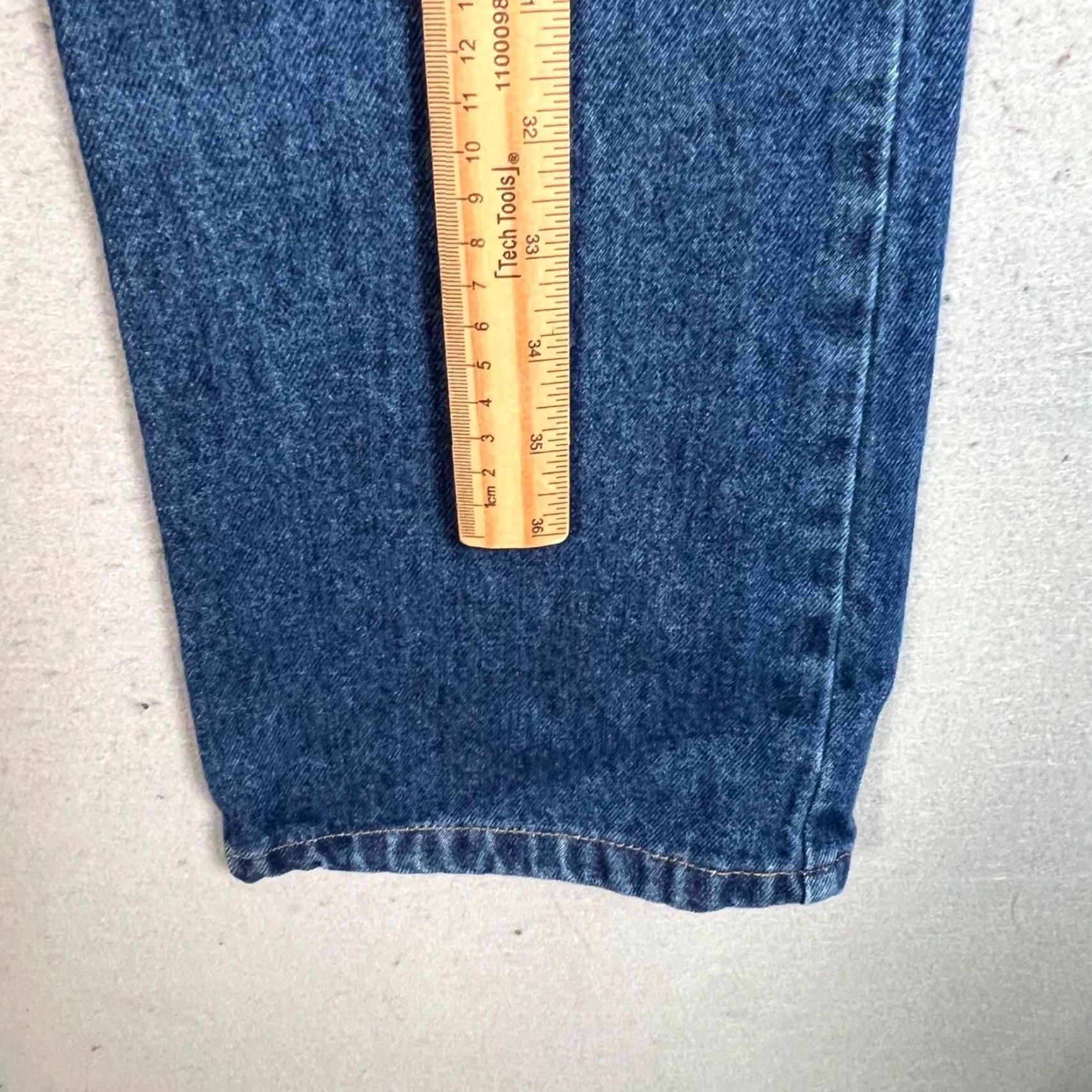 Denime VINTAGE OA Womens Denim Jeans Flared 3 Blue Mid Rise Embroidered Waistband 32 In Inseam Women’s Size 26" / US 2 / IT 38 - 7 Thumbnail