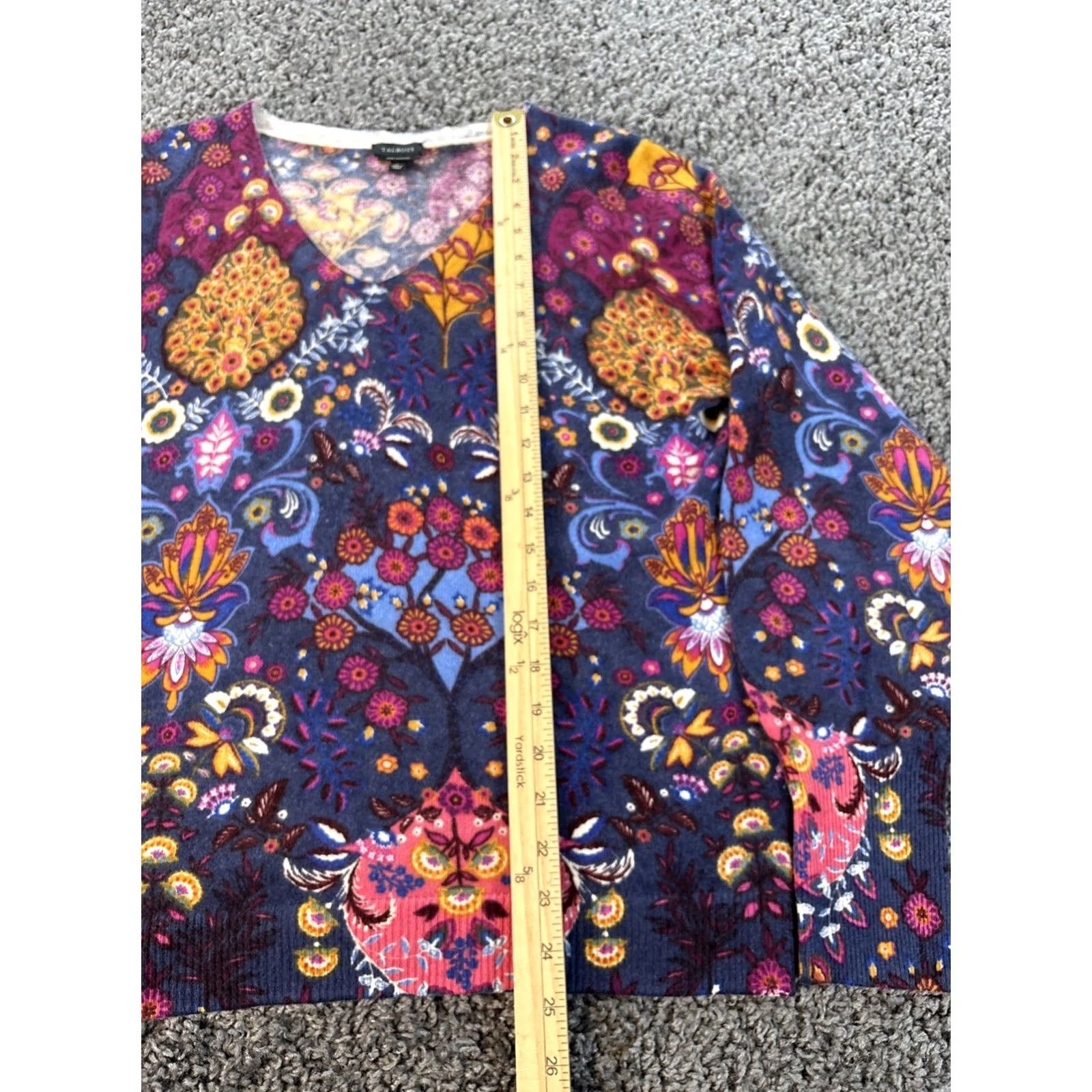 Talbots Talbots Pullover Sweater Women's Large 100% Cashmere Purple Paisley Floral Bloom L Size L / US 10 / IT 46 - 2 Thumbnail
