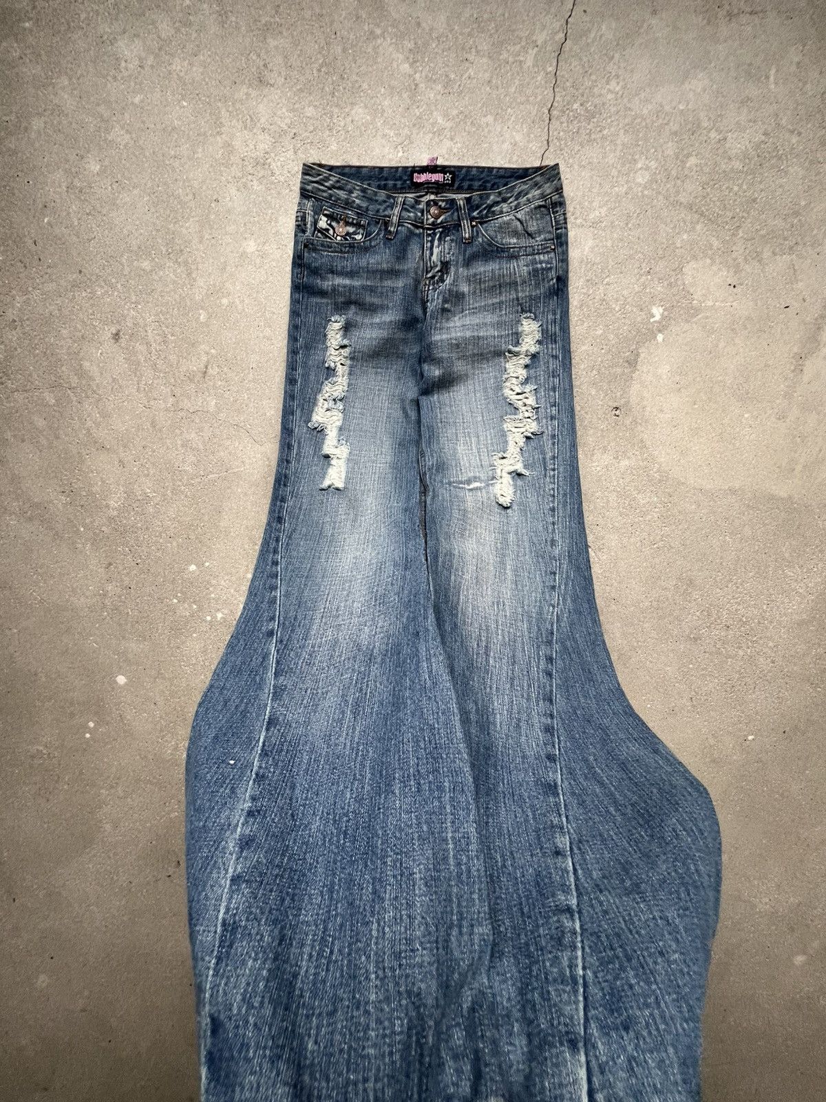 Hysteric Glamour × If Six Was Nine × Le Grande Bleu (L.G.B.) Rare Flared Distressed IfSixWasNine Junya LGB vintage jeans Size 28" / US 6 / IT 42 - 9 Thumbnail