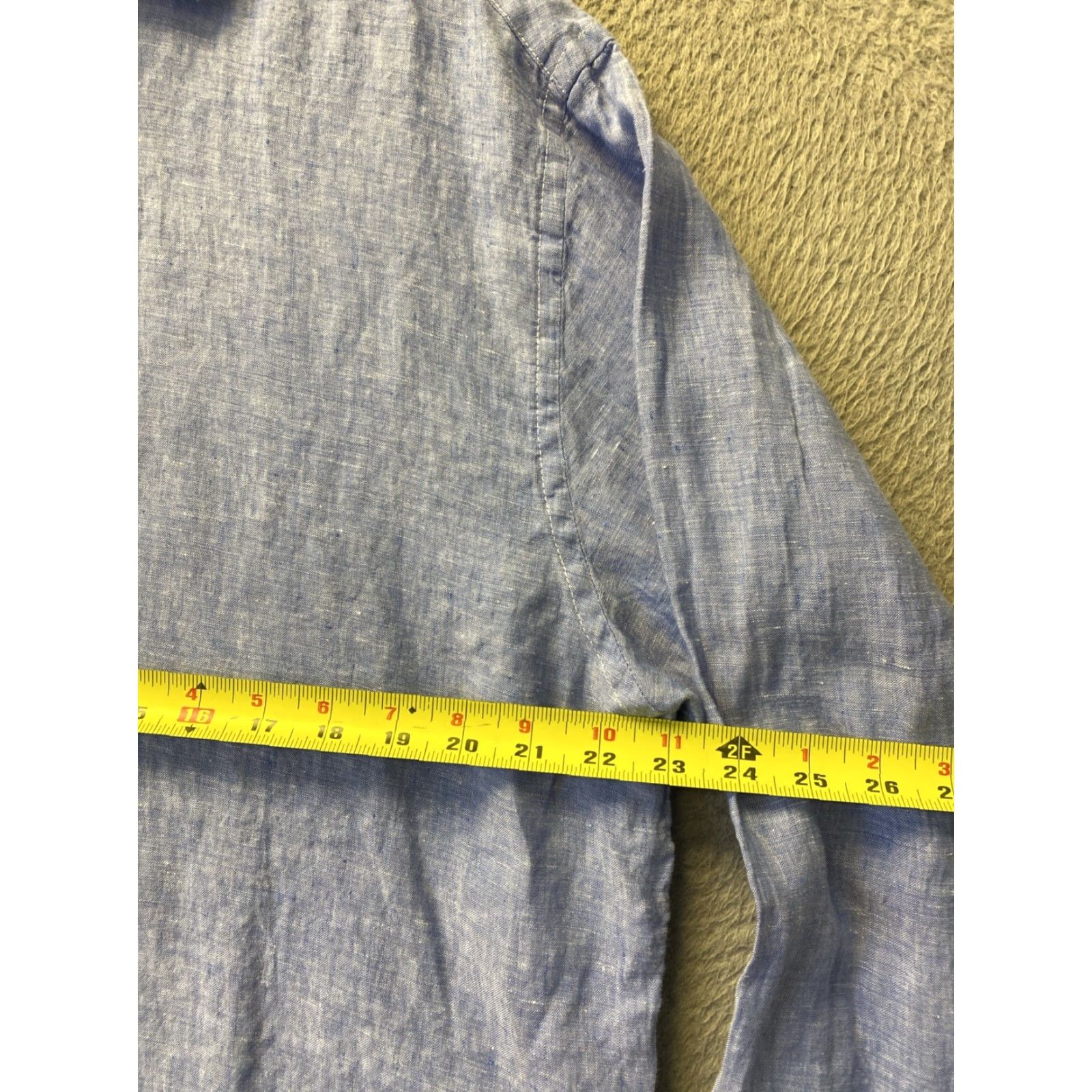 Pronto Uomo Pronto Uomo Shirt XL Blue Linen Button Front Long Sleeve Casual Mens Size US XL / EU 56 / 4 - 5 Thumbnail