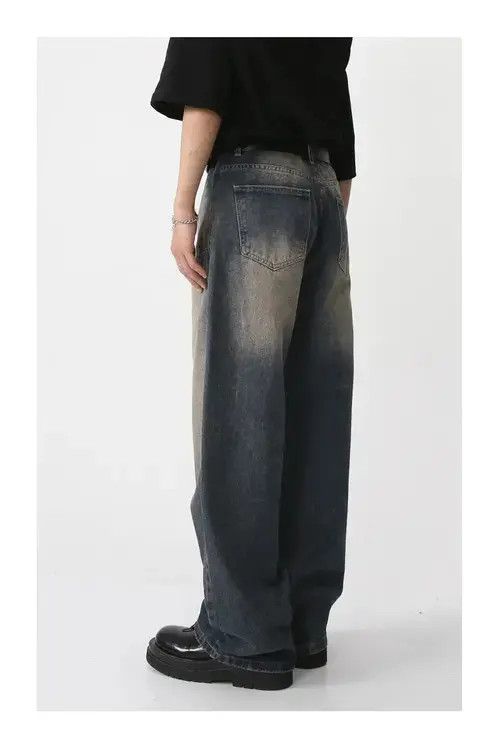 Japanese Brand Washed Jeans Front Pockets Loose Straight Size US 32 / EU 48 - 3 Thumbnail