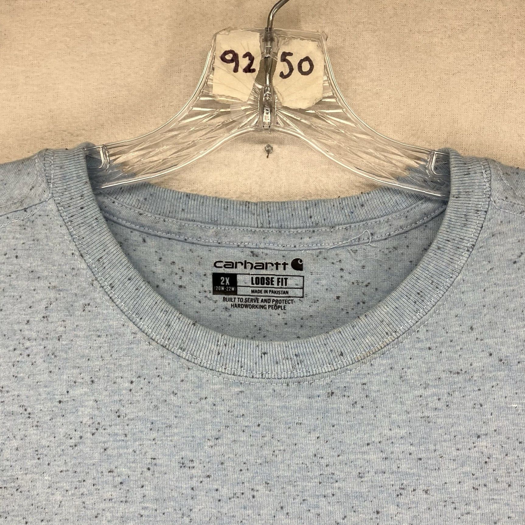 Carhartt Carhartt Woman's 2X T Shirt Loose Fit Pocket Speckled Powered Blue Size XXL / US 16-18 / IT 52-54 - 4 Thumbnail