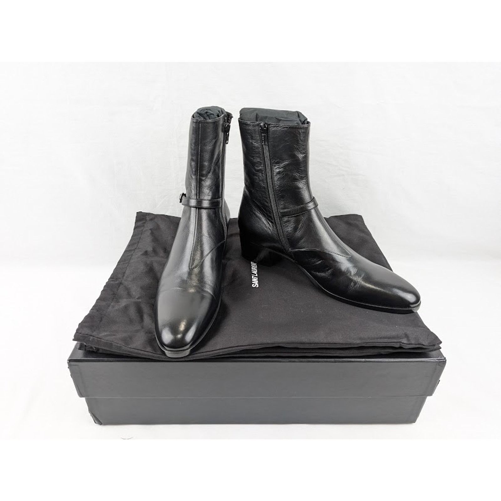 Saint Laurent Paris o1rshd1 Vlad 45 Zipped Boots in Black Size US 11.5 / EU 44-45 - 19 Thumbnail