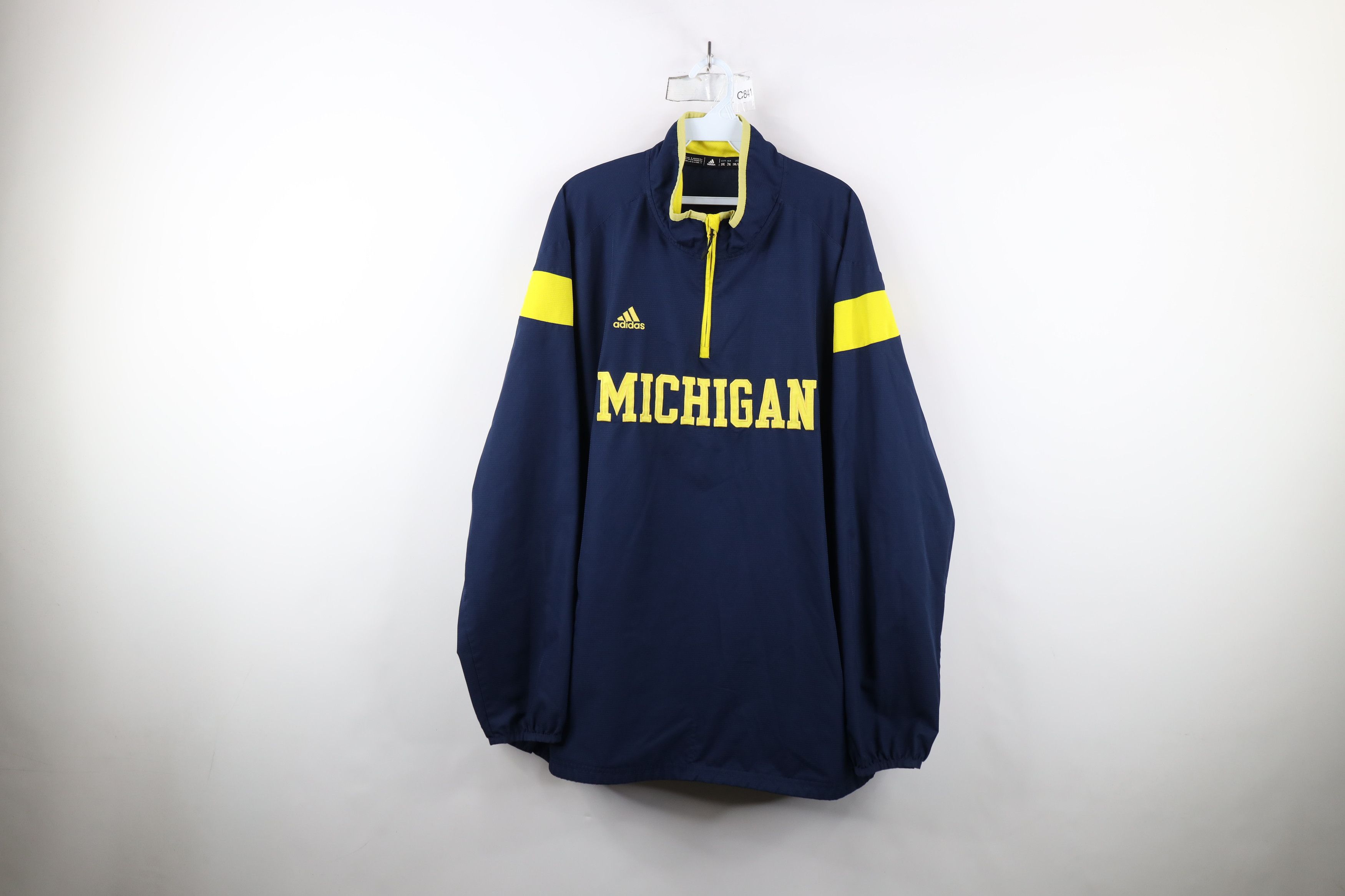 Adidas × Vintage Adidas University of Michigan Football Pullover Jacket Blue Size US XXL / EU 58 / 5 - 1 Thumbnail