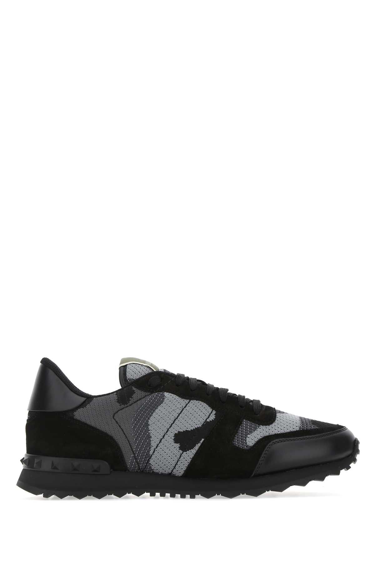 image of Valentino Garavani Multicolor Fabric And Leather Rockrunner Camouflage Sneakers, Men's (Size 6)