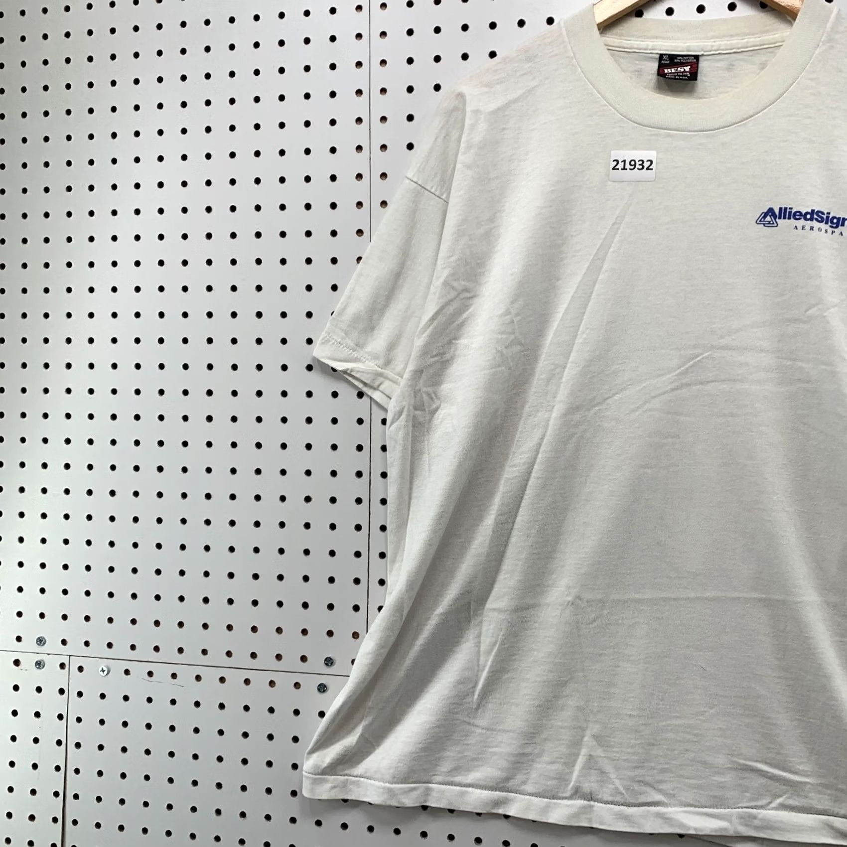 Fruit Of The Loom VINTAGE Aerospace Shirt White Single Stitch Allied Signal Adult Men XL 90s Size US XL / EU 56 / 4 - 3 Thumbnail