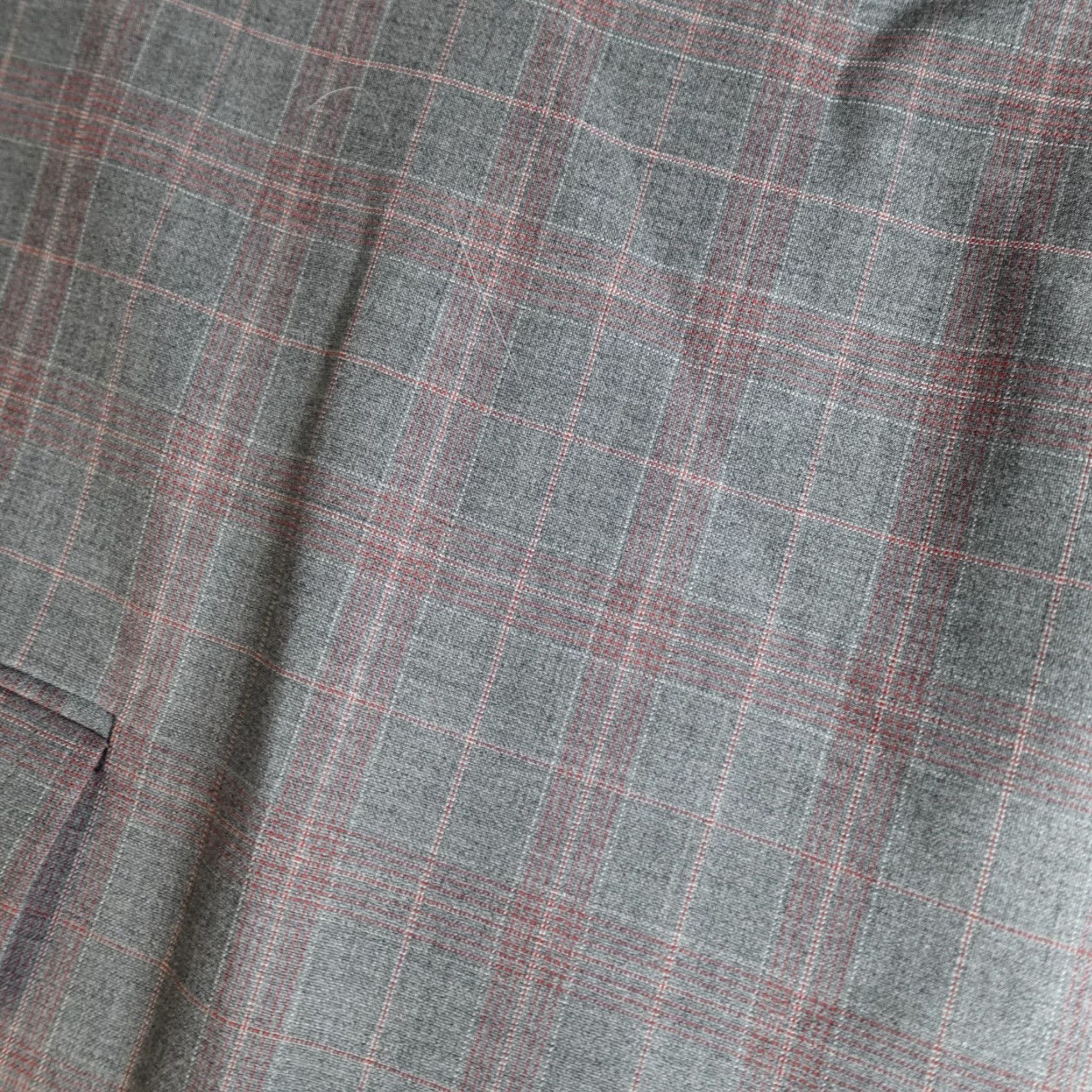 Southwick Southwick Mens Blazer 48R Gray Plaid Wool USA Notch Lapel Single-Breasted 2-Button Slim Regular Jacket Front Flat Front Size 48R - 5 Thumbnail