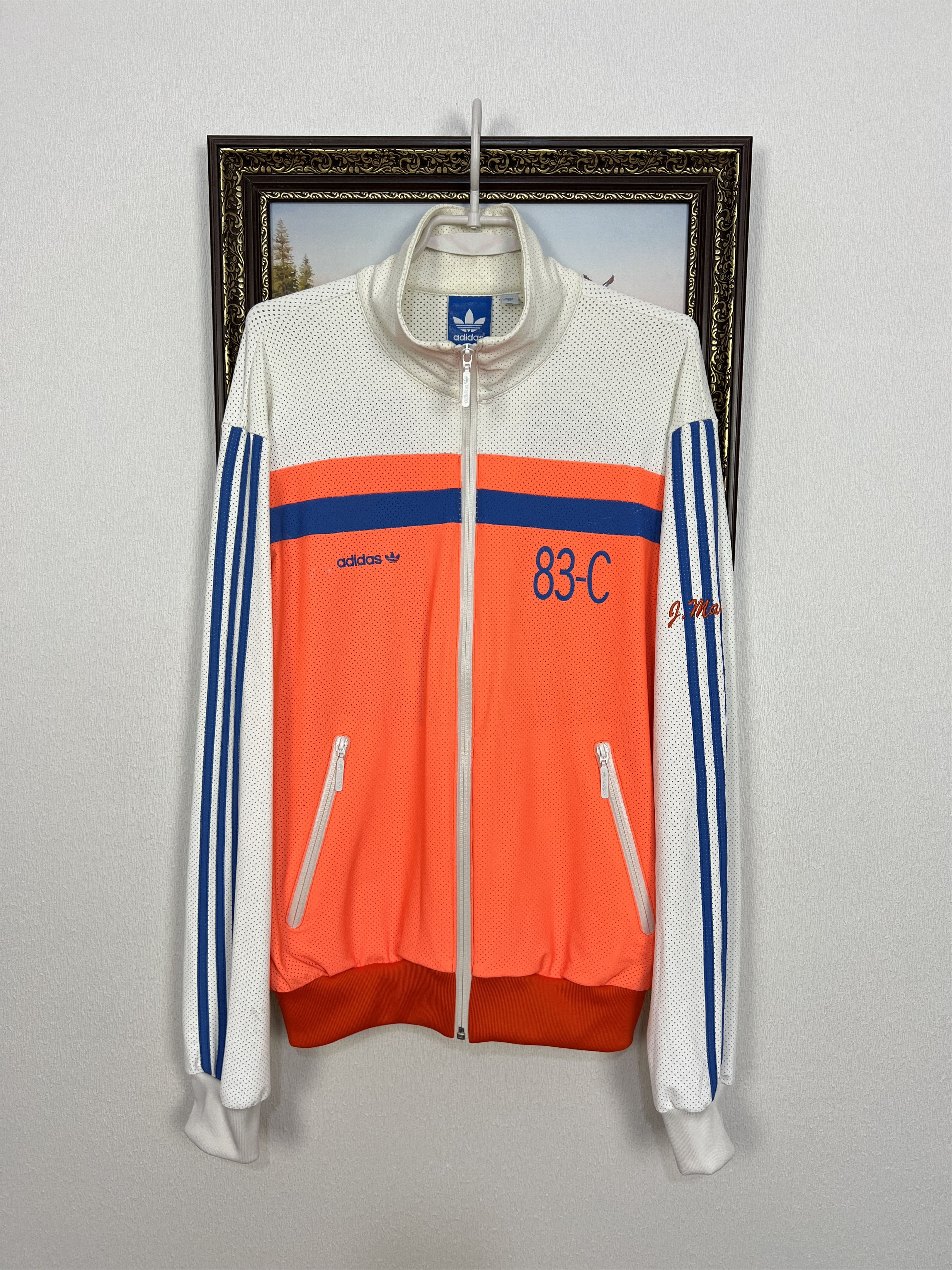 トップス adidas 83-C leather track jacket Adidas Originals 83-C Jacket Yellow Purple J. Mano Track Top