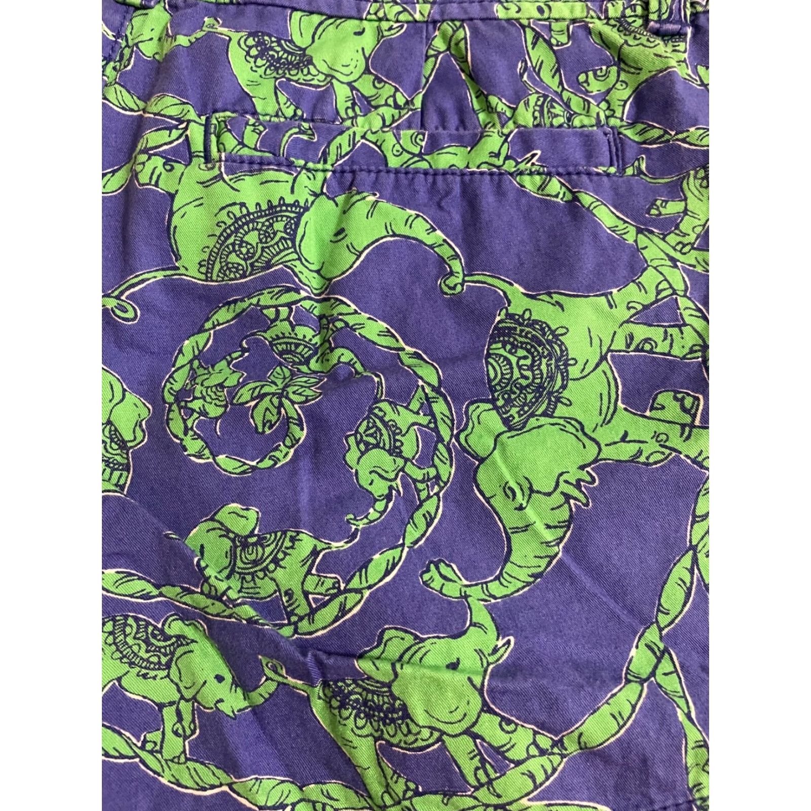 Lilly Pulitzer Lilly Pulitzer Callahan Shorts Womens Size 0 Purple Green Elephants Size 25" / US 0 / IT 36 - 3 Thumbnail