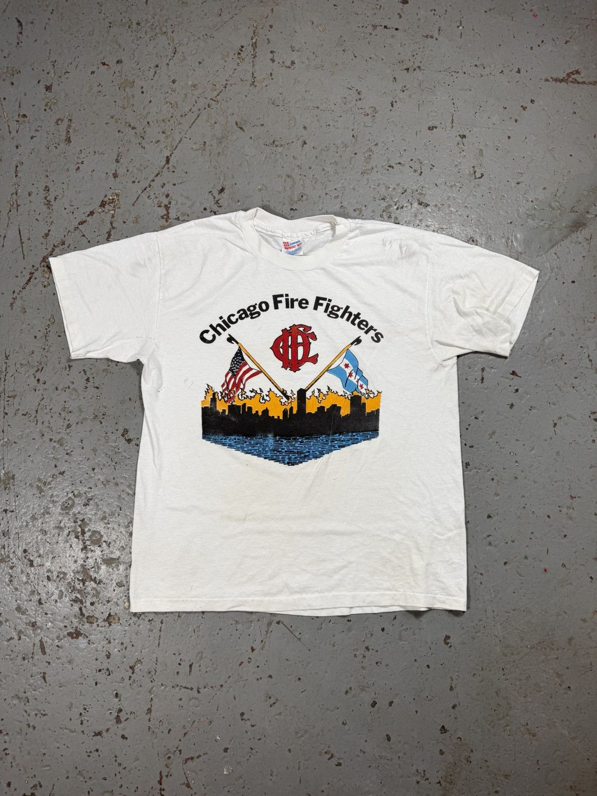 Vintage Vintage Single Stitch Chicago Fire Tee Size US L / EU 52-54 / 3 - 1 Thumbnail