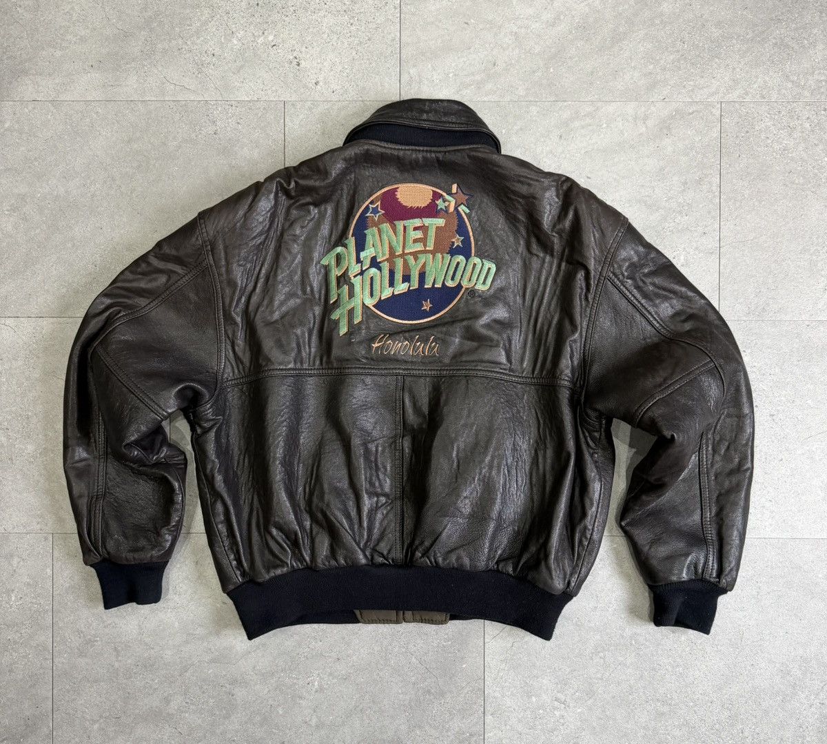 Planet Hollywood Vintage Planet Hollywood Honolulu real leather bomber jacket Size US XL / EU 56 / 4 - 8 Thumbnail