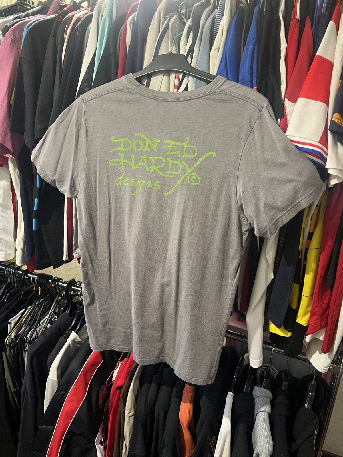 Ed Hardy × Vintage VINTAGE ED HARDY CHRISTIAN AUDDIGER SKULL LOGO T SHIRT SZ L Size US L / EU 52-54 / 3 - 2 Thumbnail