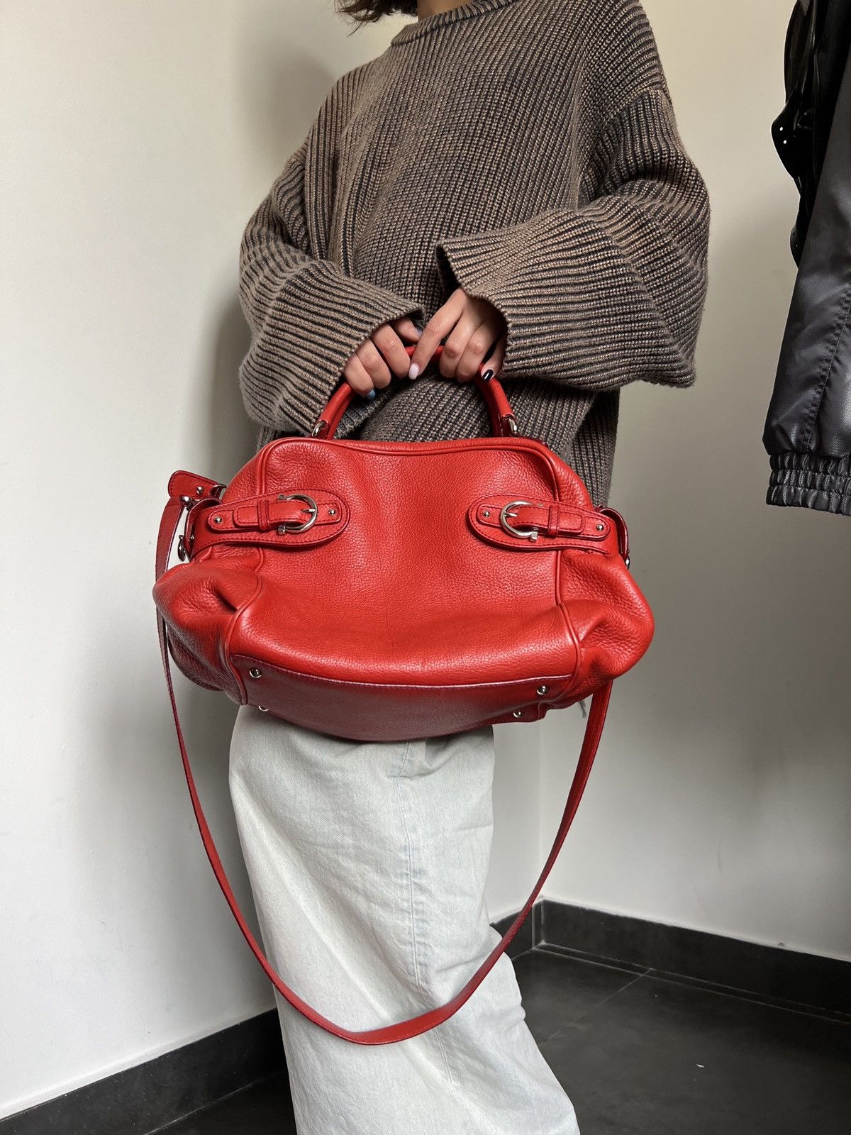Salvatore Ferragamo × Vintage Salvatore Ferragamo Leather red bag Size ONE SIZE - 2 Thumbnail
