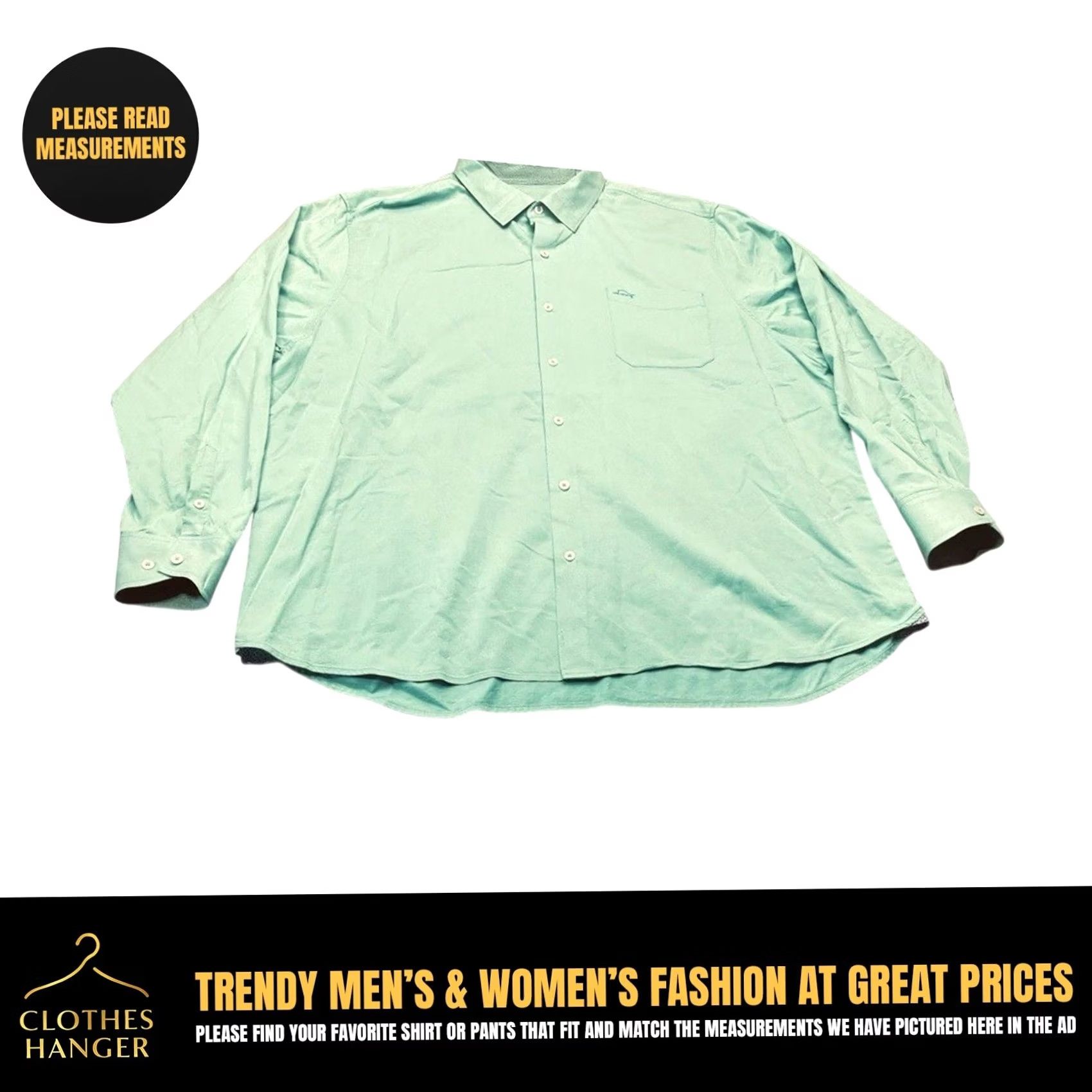 Tommy Bahama Tommy Bahama Shirt Mens 2XL Green Oasis Twill Solid Button Up Long Sleeve Logo Size US XXL / EU 58 / 5 - 2 Thumbnail