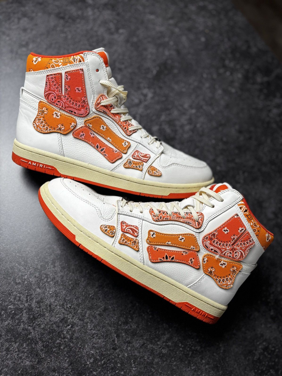 AMIRI Skel Top Hi Bandana White Orange