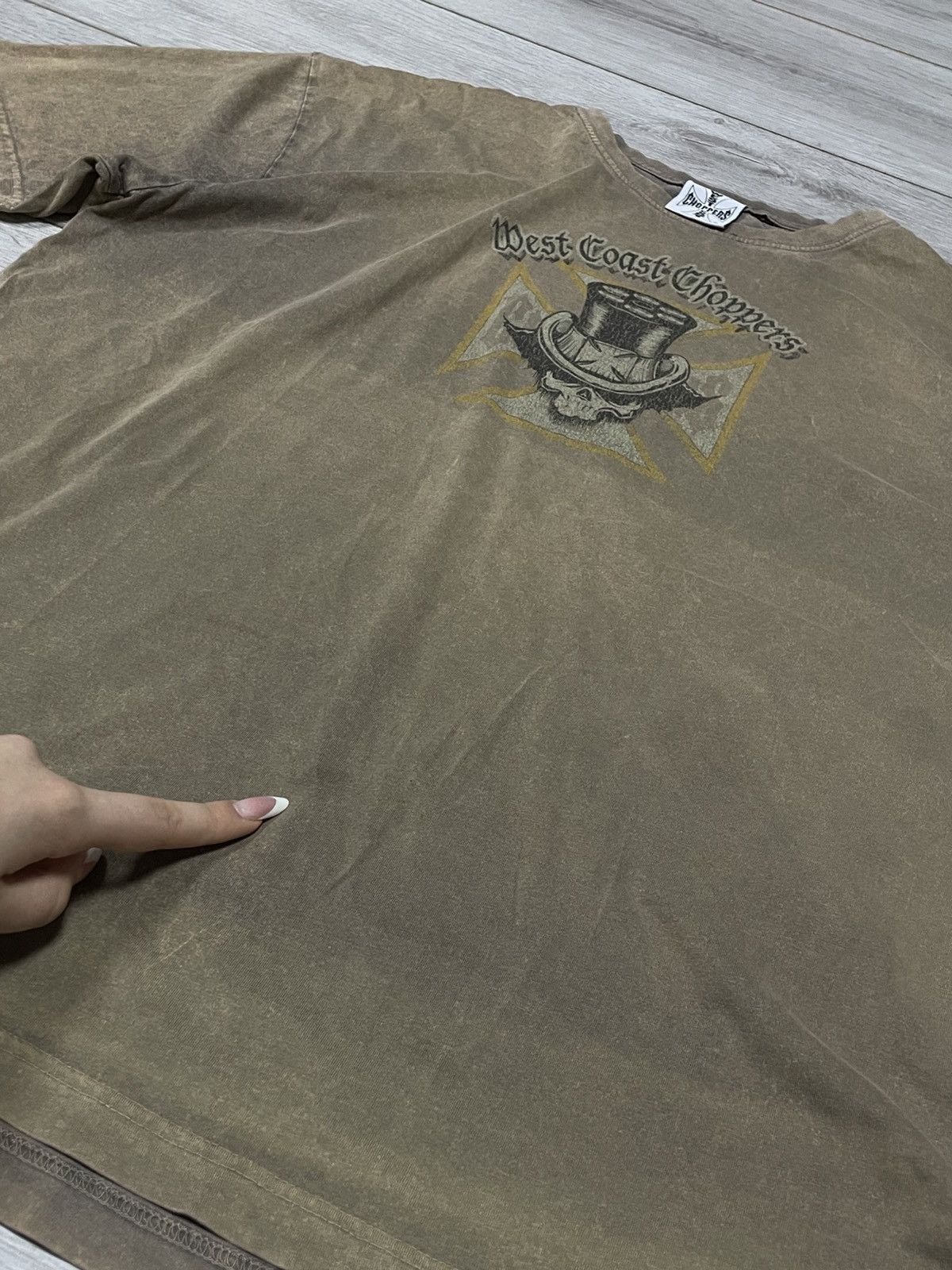 West Coast Choppers West Coast Choppers distressed faded big logo cross tee Size US XL / EU 56 / 4 - 7 Thumbnail