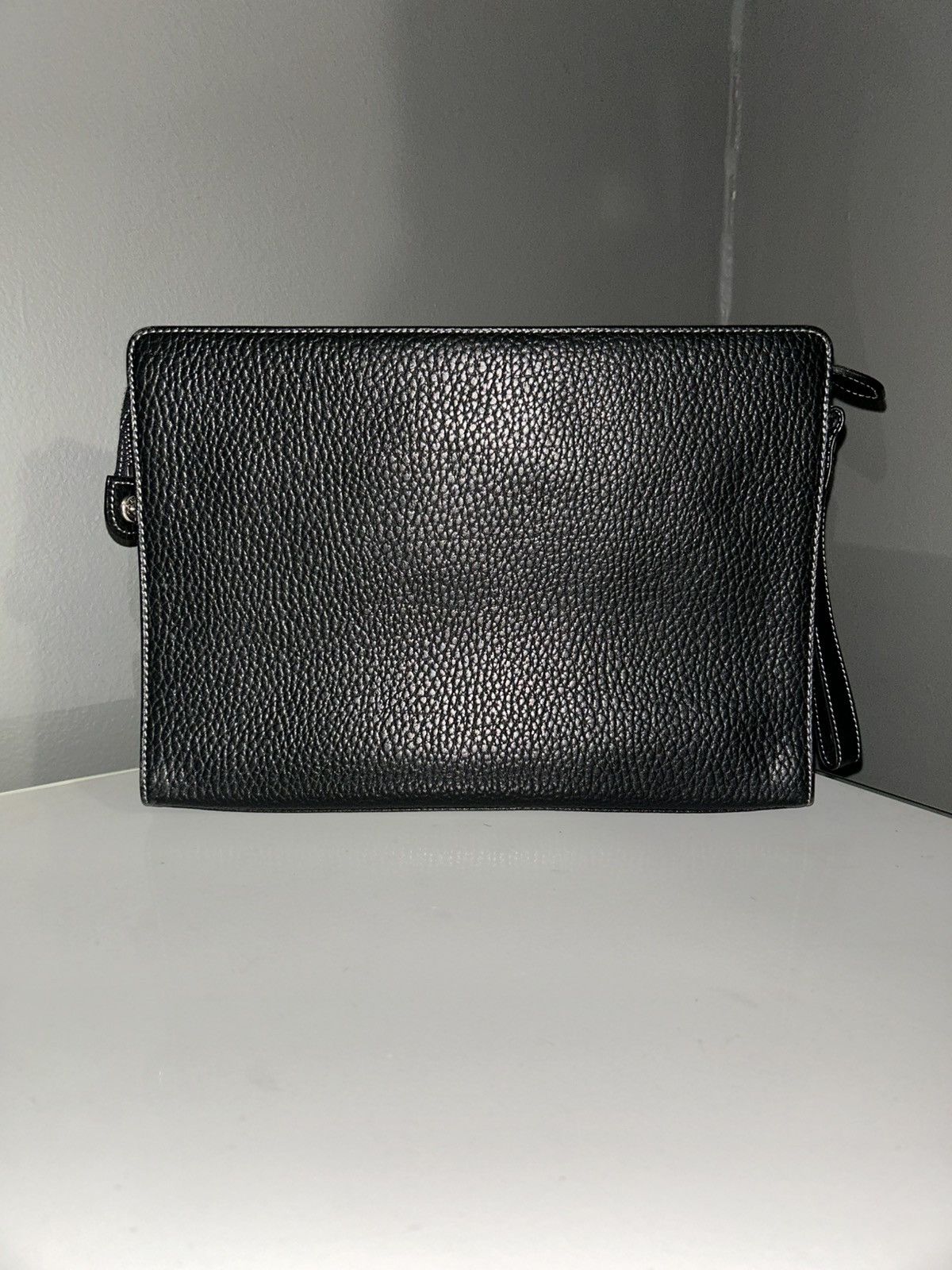 Burberry Burberry Black Leather Nova Check Clutch Bag Wristlet Size ONE SIZE - 11 Thumbnail