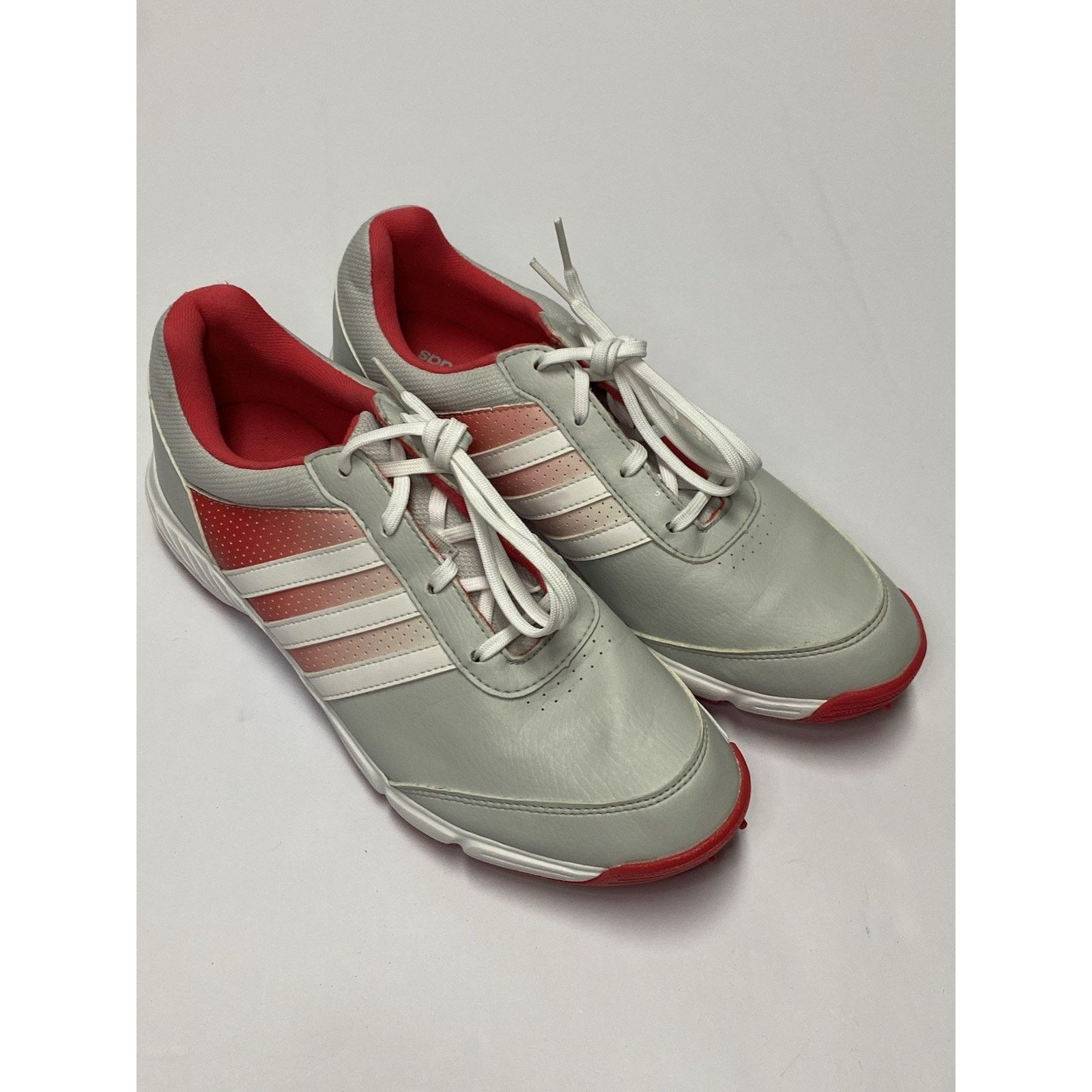 Adidas Adidas Womens 8.5 Tech Golf Shoes Soft Spike Gray Pink Size US 8.5 / IT 38.5 - 3 Thumbnail