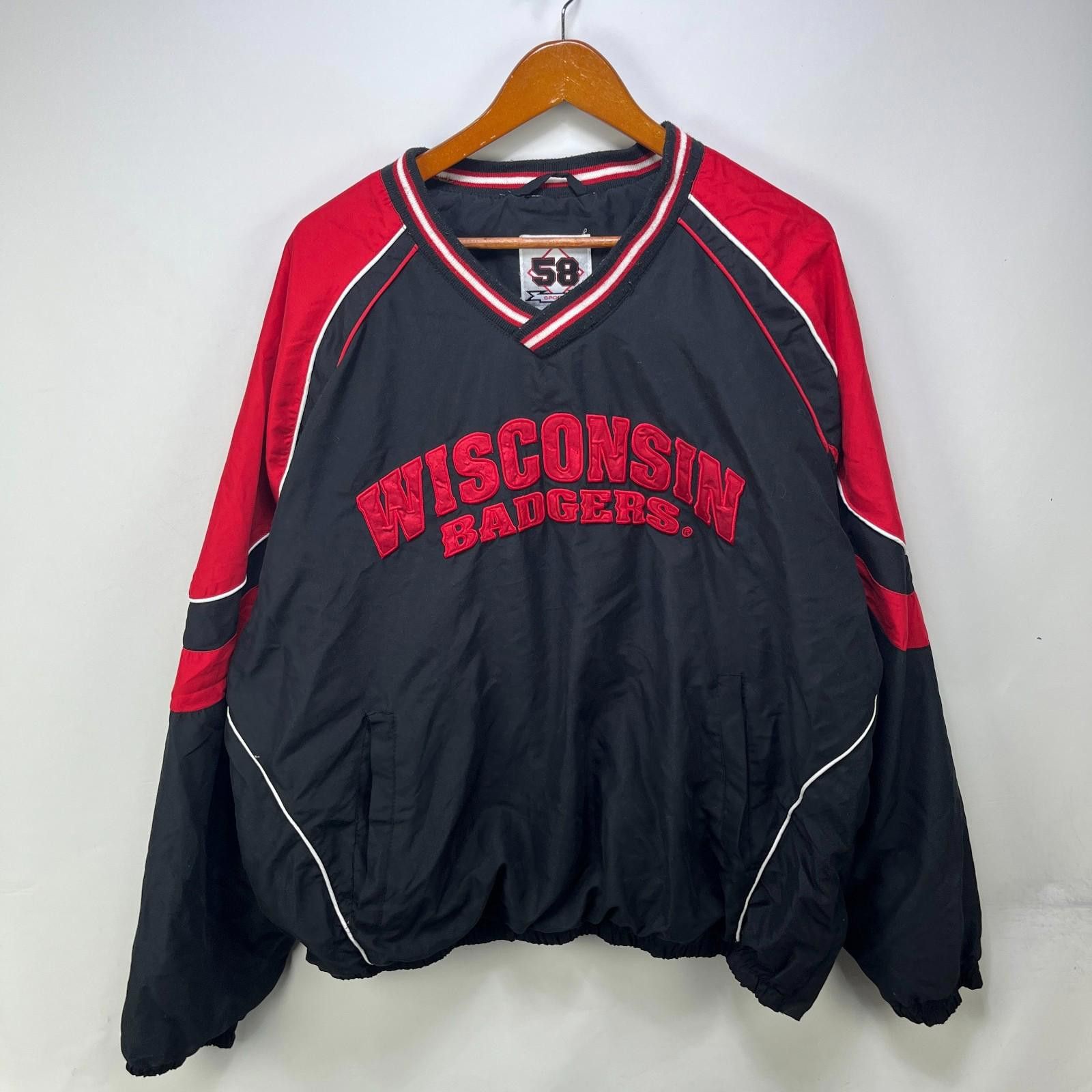 Other Vintage Wisconsin Badgers Pullover Windbreaker Jacket 2XL Size ONE SIZE - 1 Thumbnail