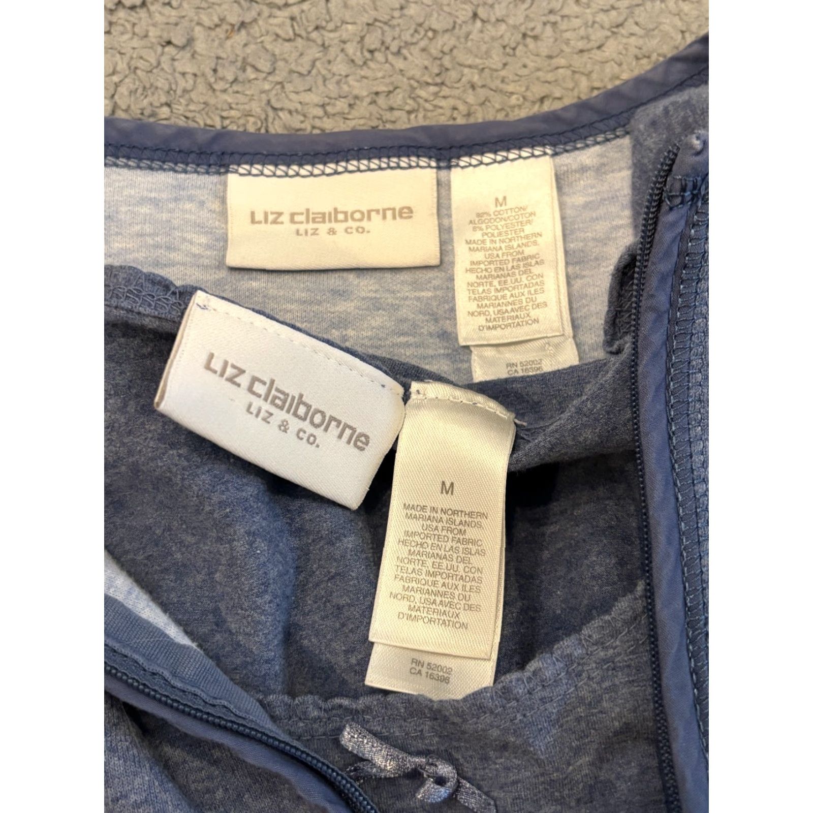 Liz Claiborne Liz Claiborne Spa 2 Piece Set Cardigan Sweater Tank Top Womens Medium Blue Size M / US 6-8 / IT 42-44 - 5 Thumbnail
