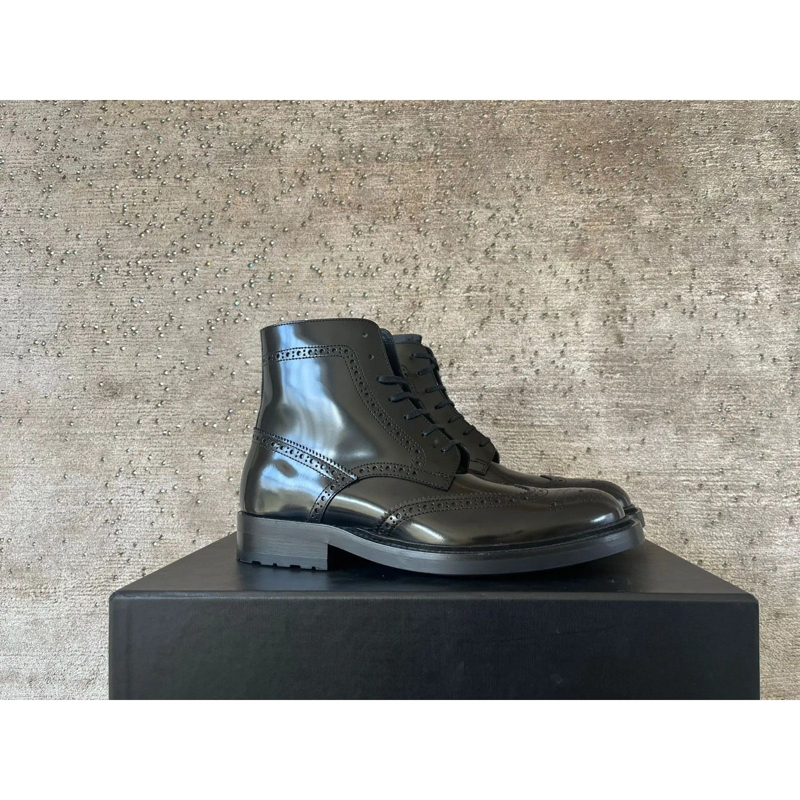 Saint Laurent Paris o1rshd1 Embroidered Army 20 Lace Up Boots in Ketta in Black Size US 7 / EU 40 - 9 Thumbnail