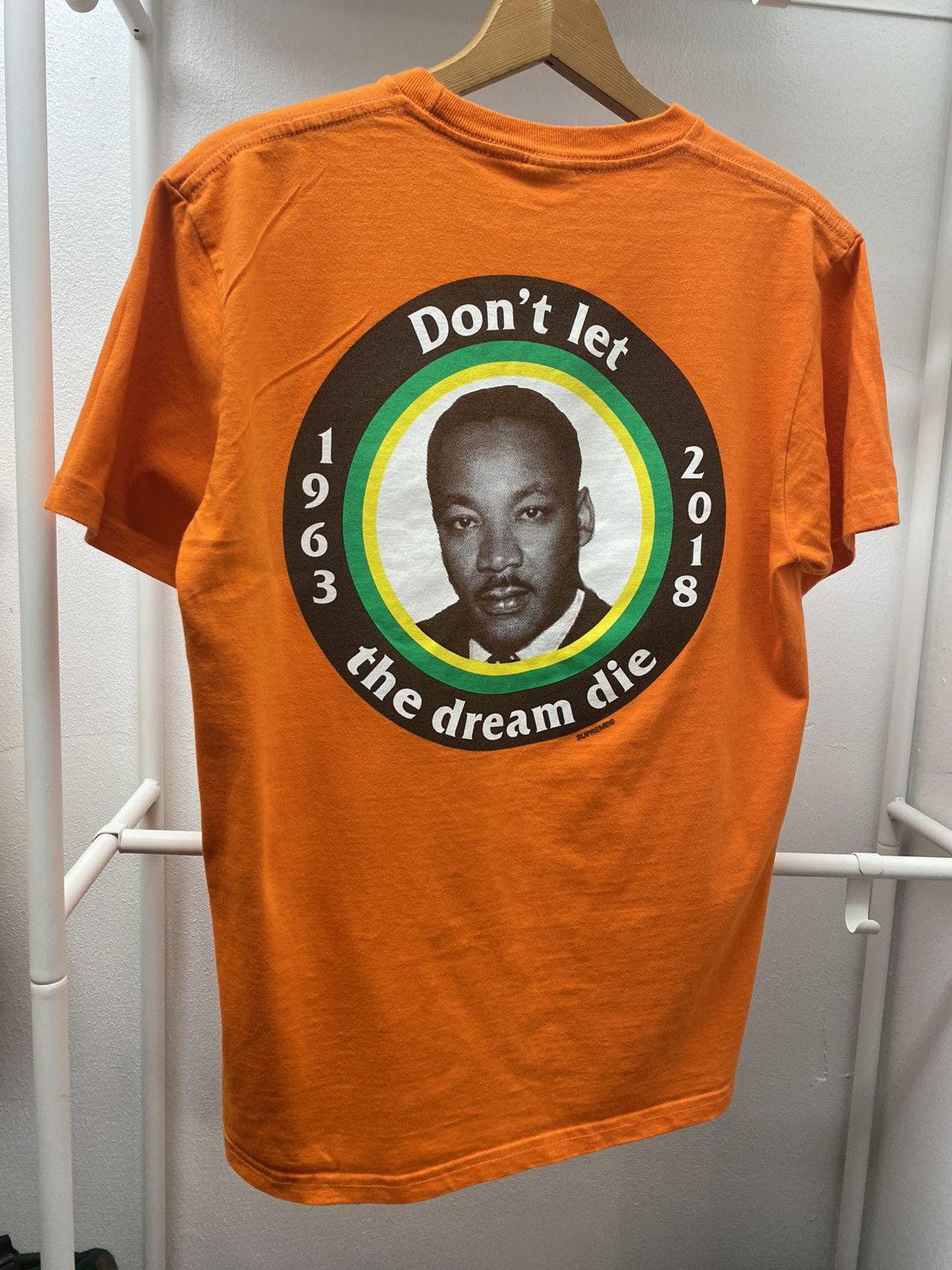 Supreme MLK Dream Tee Orange Medium SS18 Tops