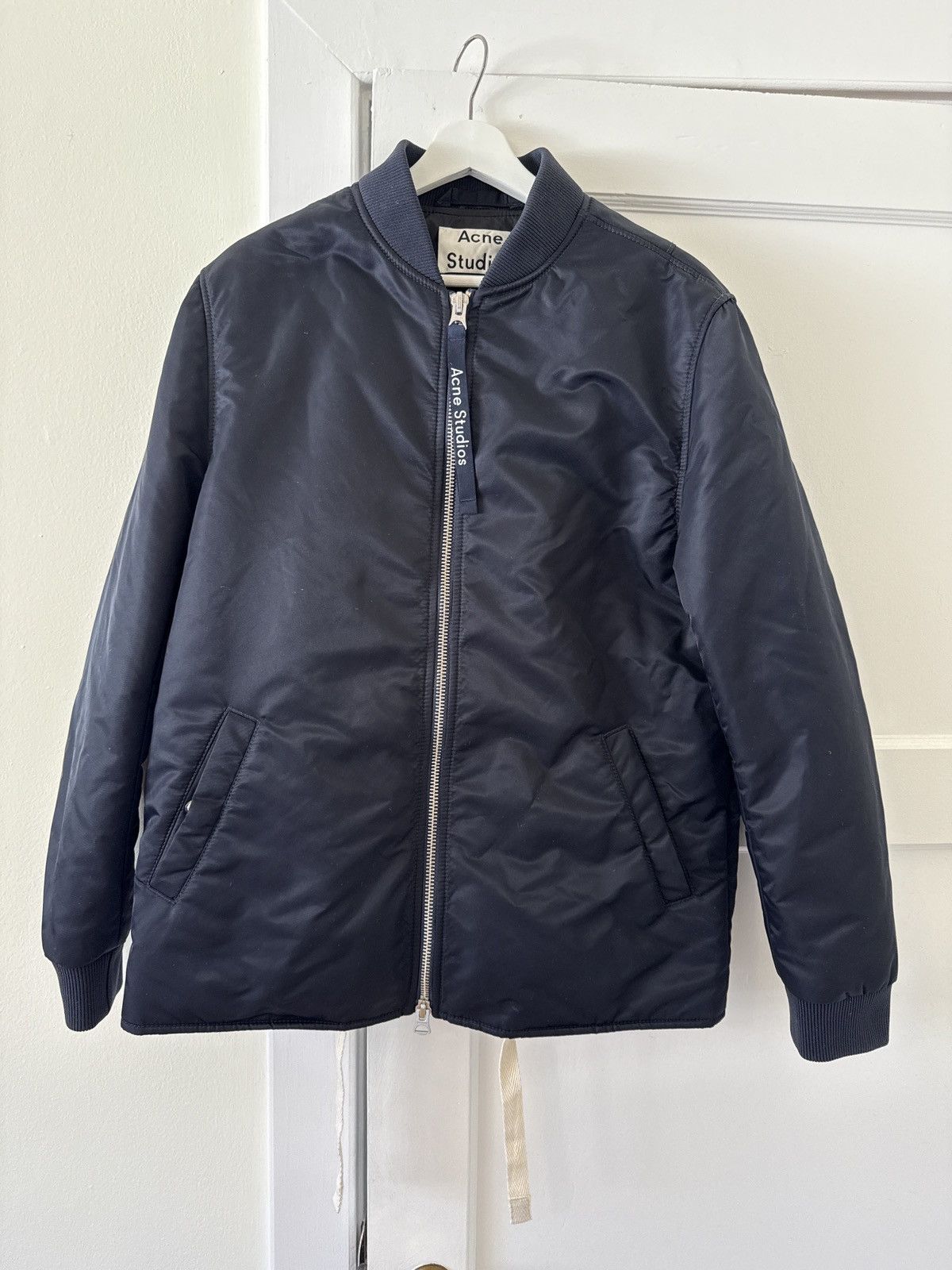 Acne Studios Acne Studios Bomber Jacket In Navy Blue Nylon Size US S / EU 44-46 / 1 - 1 Thumbnail
