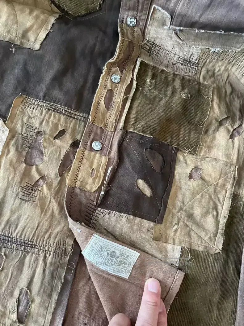 RRL Ralph Lauren RRL Ralph Lauren Men's mud-dy dyed patchwork shirt Size US M / EU 48-50 / 2 - 7 Thumbnail