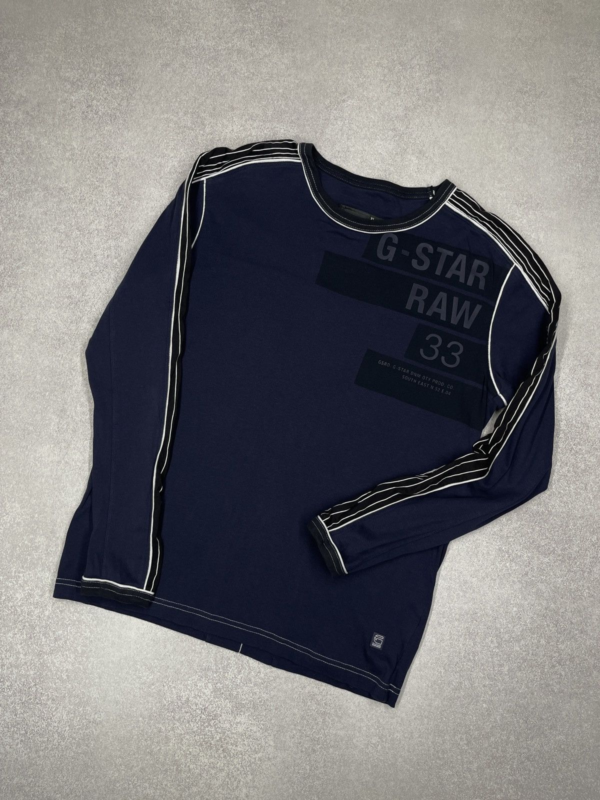 G-Star Vintage G Star Raw Vernon Longsleeve Navy Big Logo Size US XL / EU 56 / 4 - 1 Thumbnail