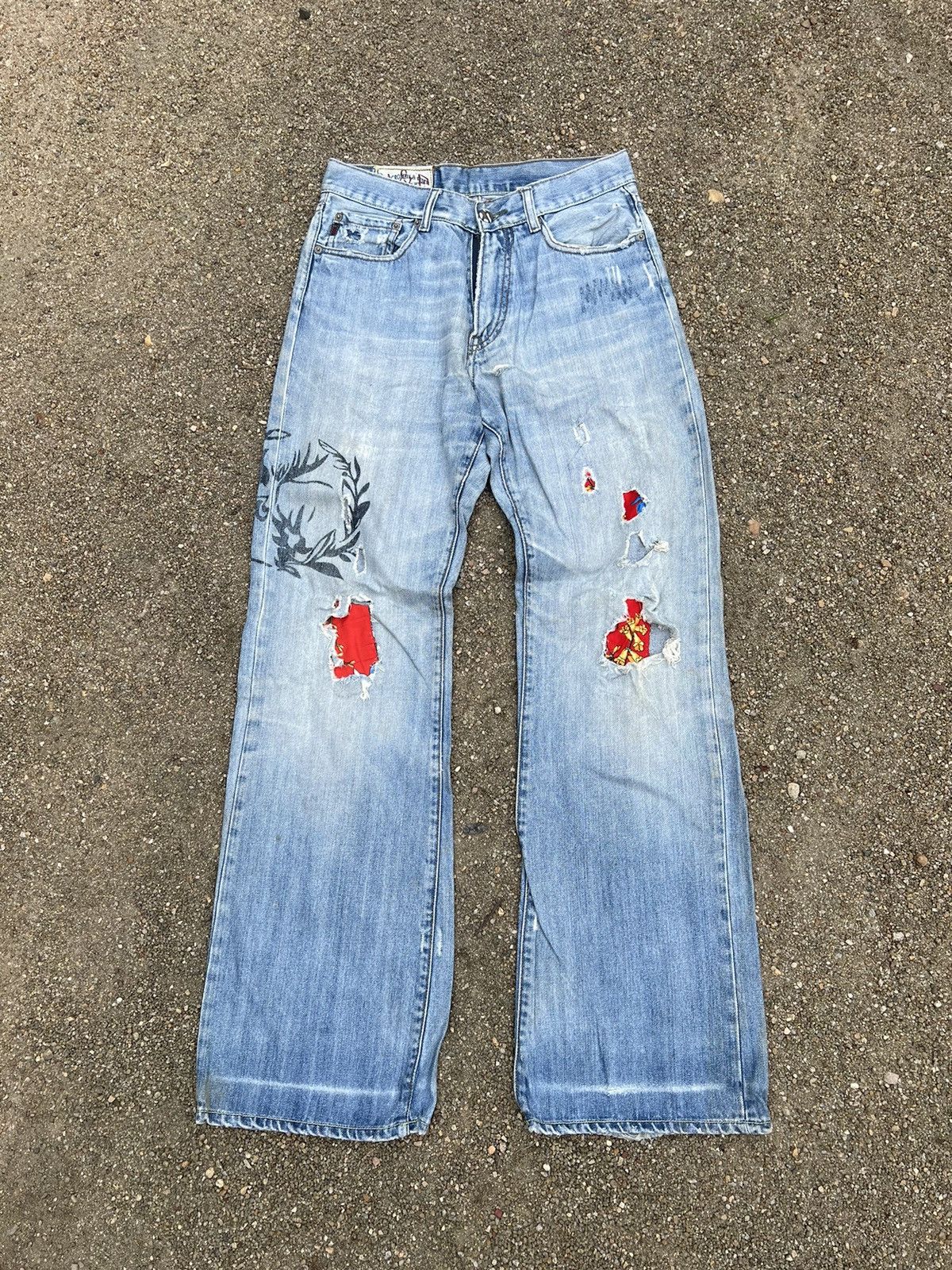 Abercrombie and fitch distressed denim bootcut